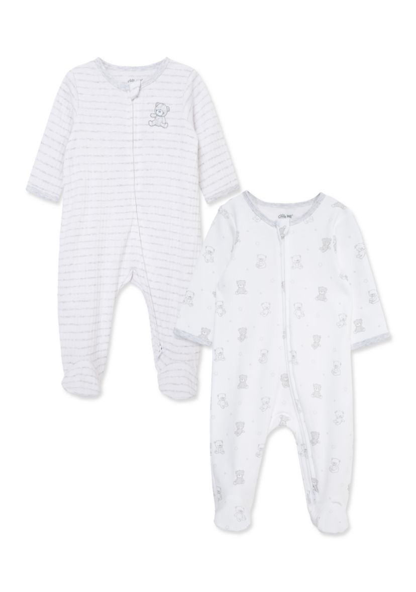 Baby Boys Bears 2 Pack Footies
