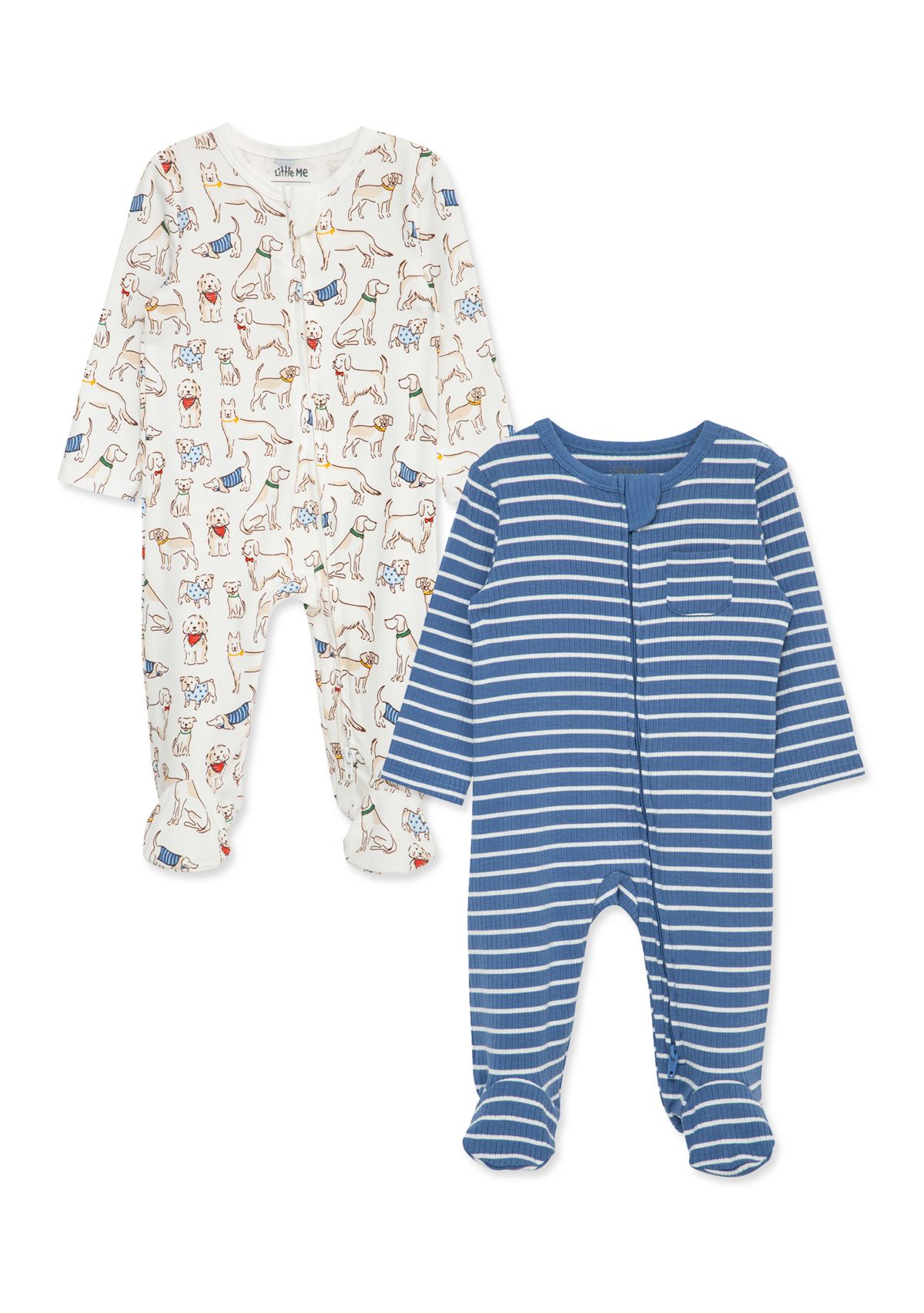 Baby Boys Pup Parade 2 Pack Footies