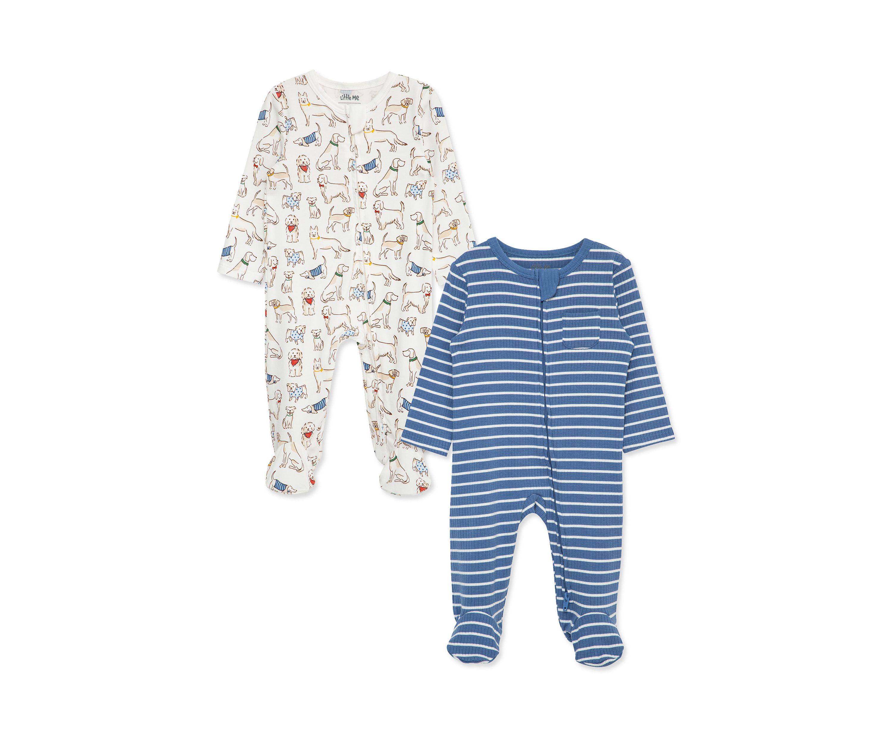Baby Boys Pup Parade 2 Pack Footies