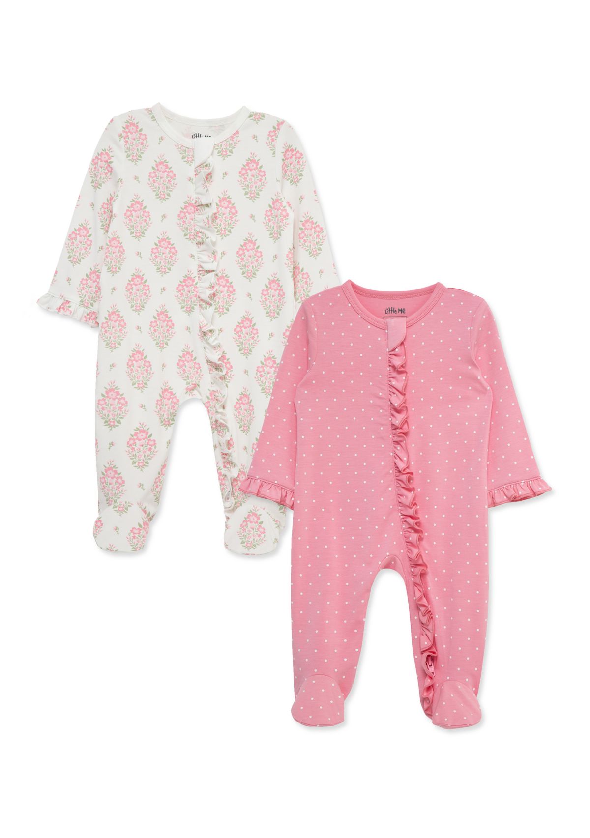 Baby Girls Floral 2 Pack Footies