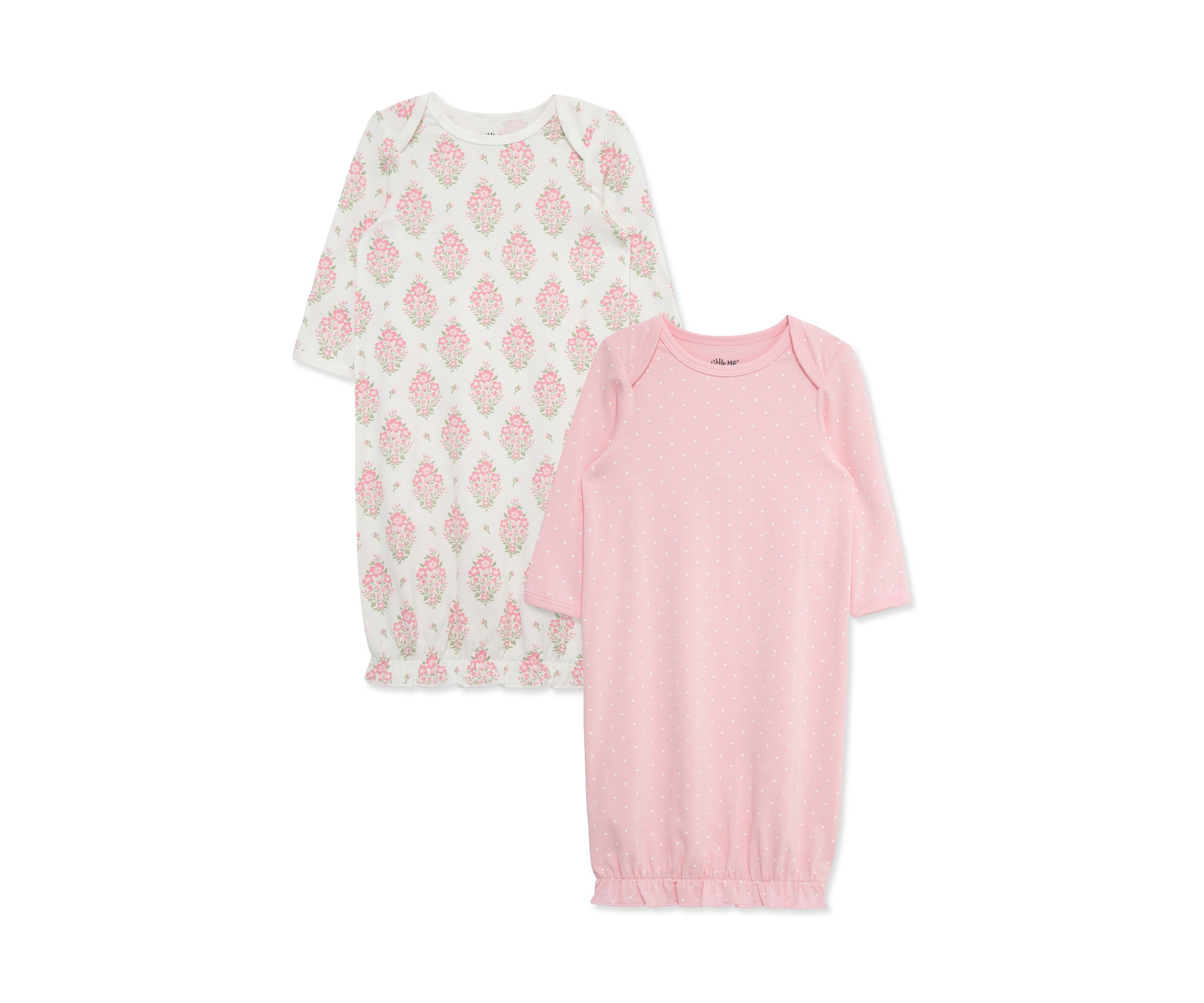 Baby Girls Floral 2 Pack Gowns