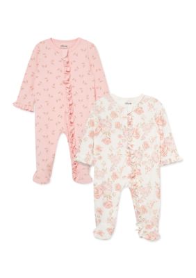 Little Me Baby Girls Fabulous Floral Bodysuits - Pack of 2, Pink, Newborn