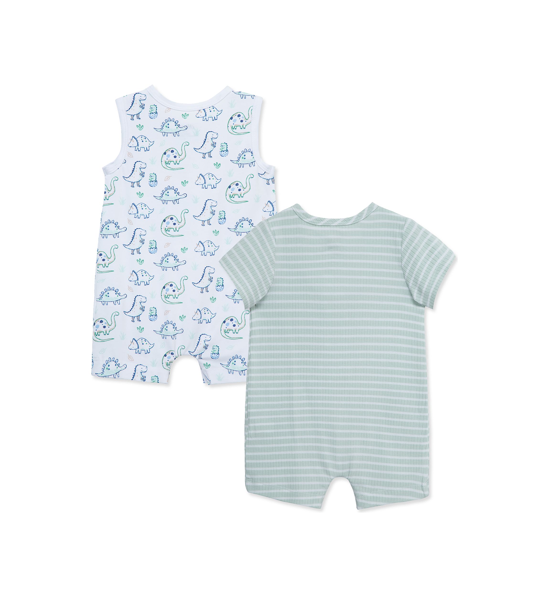 Baby Boys Dino Rompers - 2 Pack