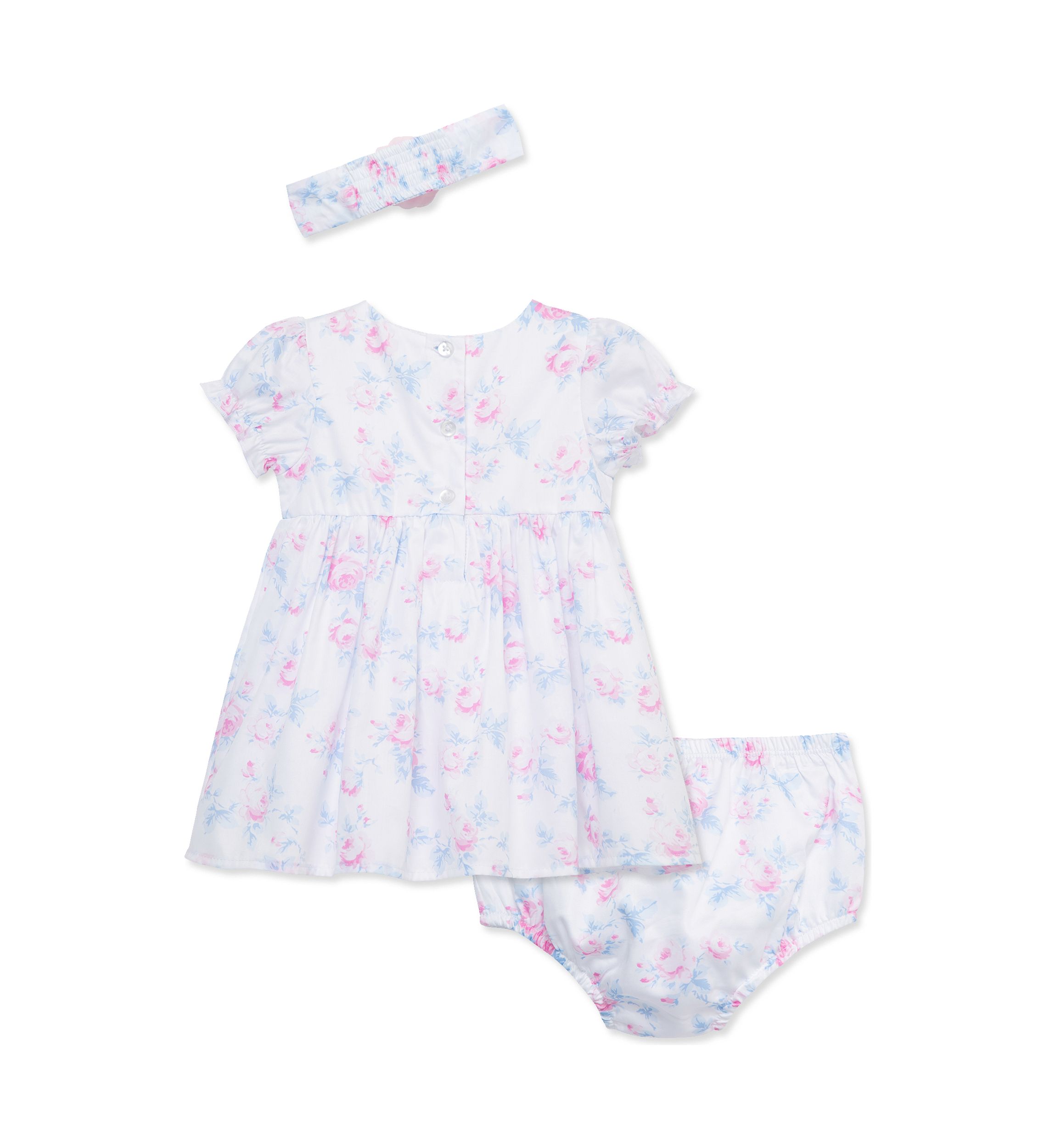 Baby Girls Roses Dress Set with Headband