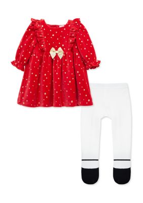 Little Me Baby Girls Shiny Stars Dress Set