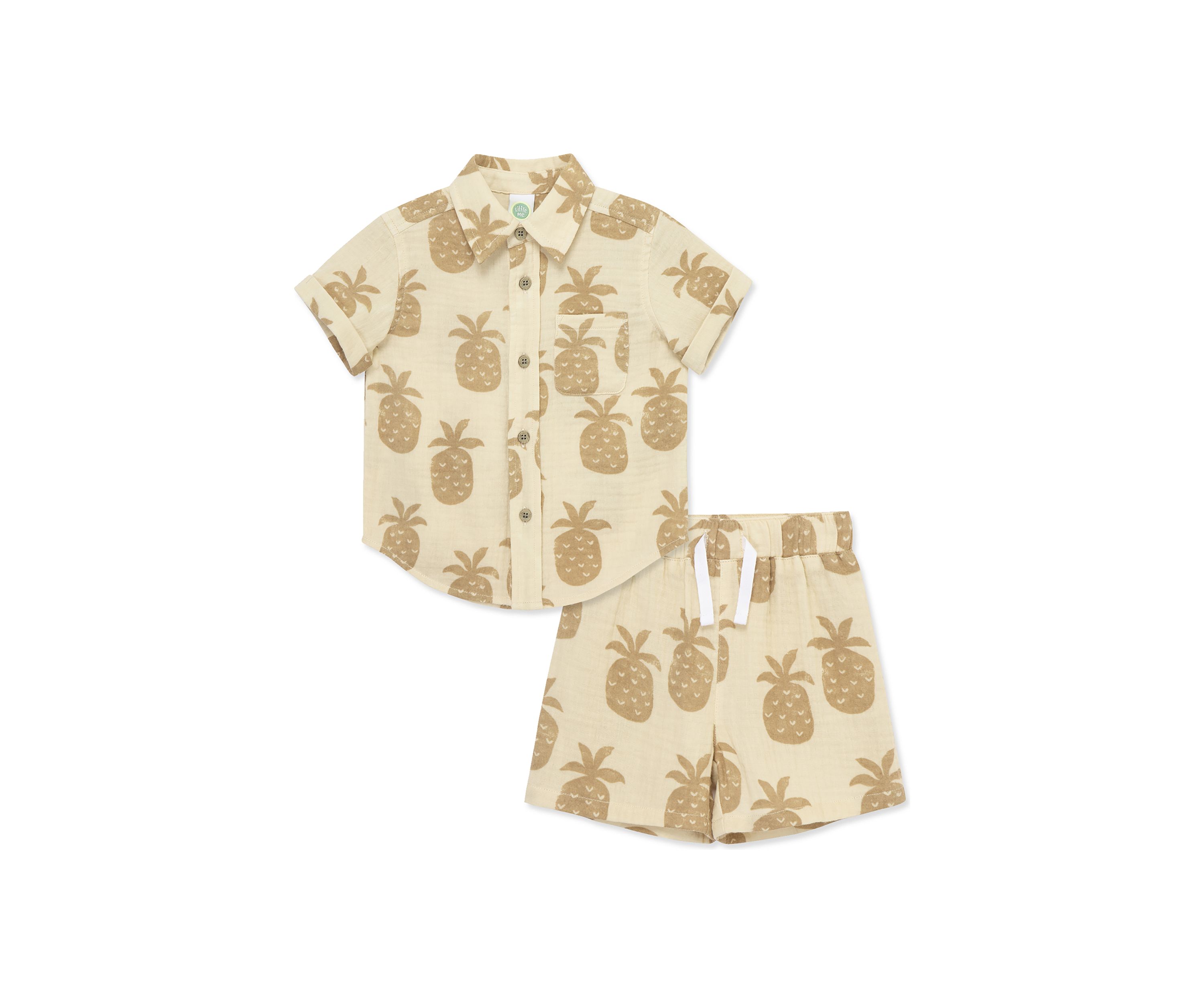 Baby Boys Pineapple Woven Shorts Set
