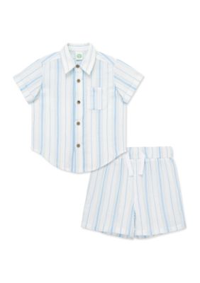 Little Me Baby Boys Stripe Woven Shorts Set