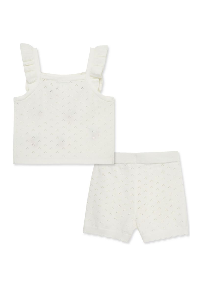 Baby Girls Cherry Pointelle Knit Set