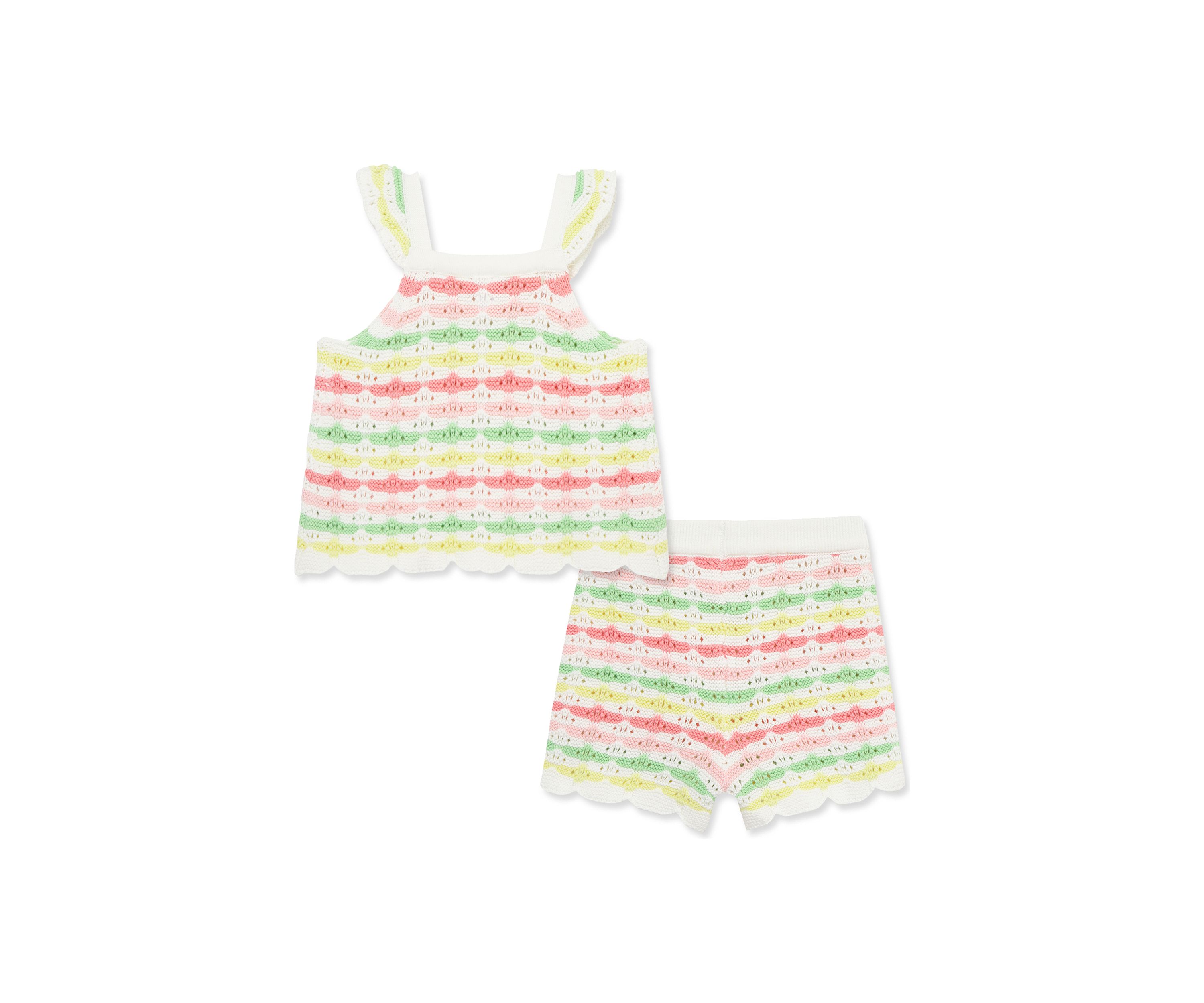 Baby Girls Rainbow Pointelle Knit Set