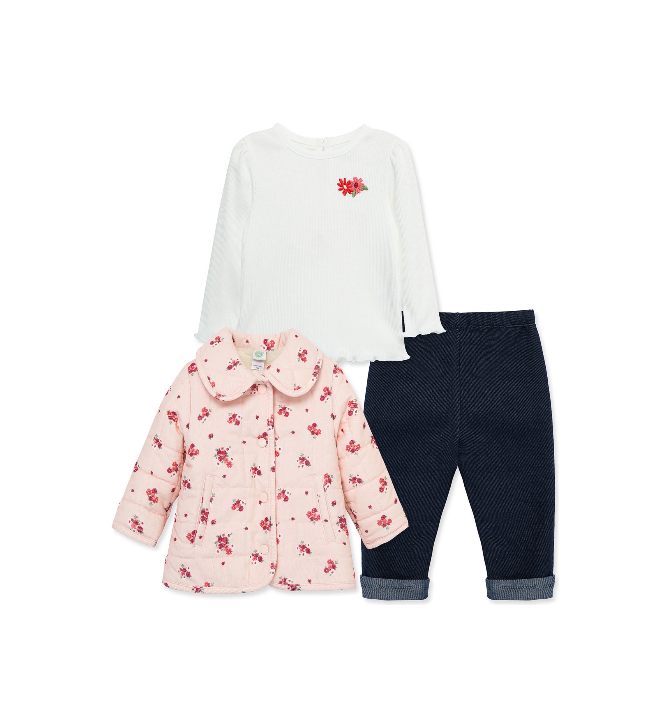 Baby Girls Floral Printed Jacket Set