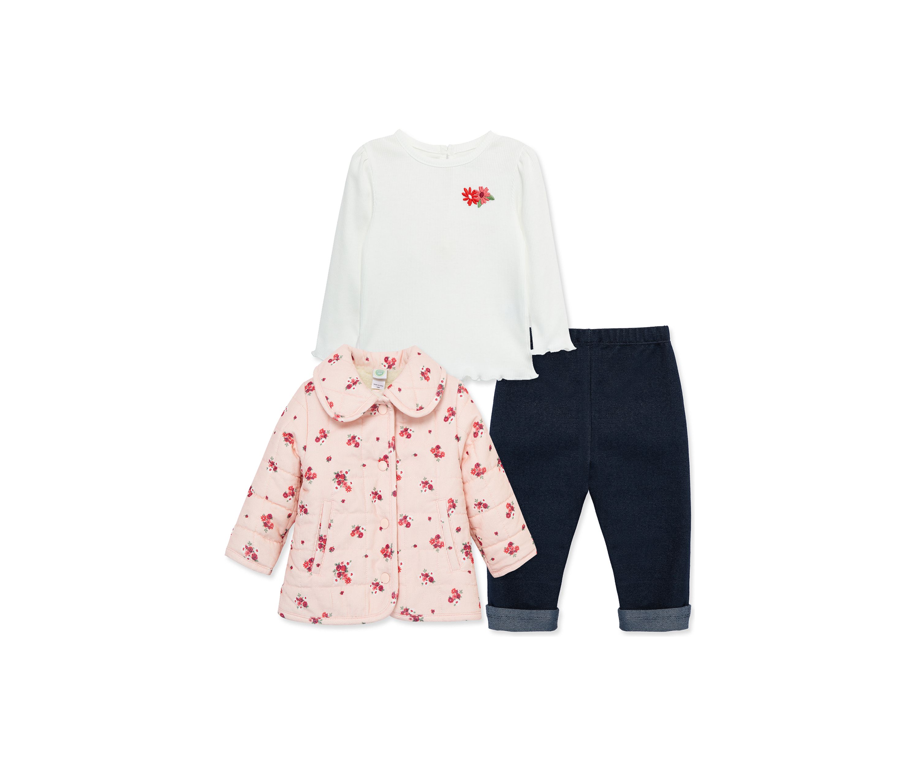 Baby Girls Floral Printed Jacket Set