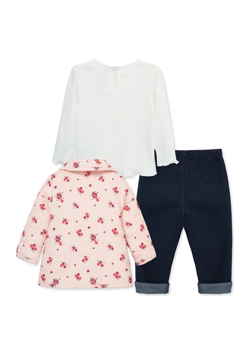 Baby Girls Floral Printed Jacket Set