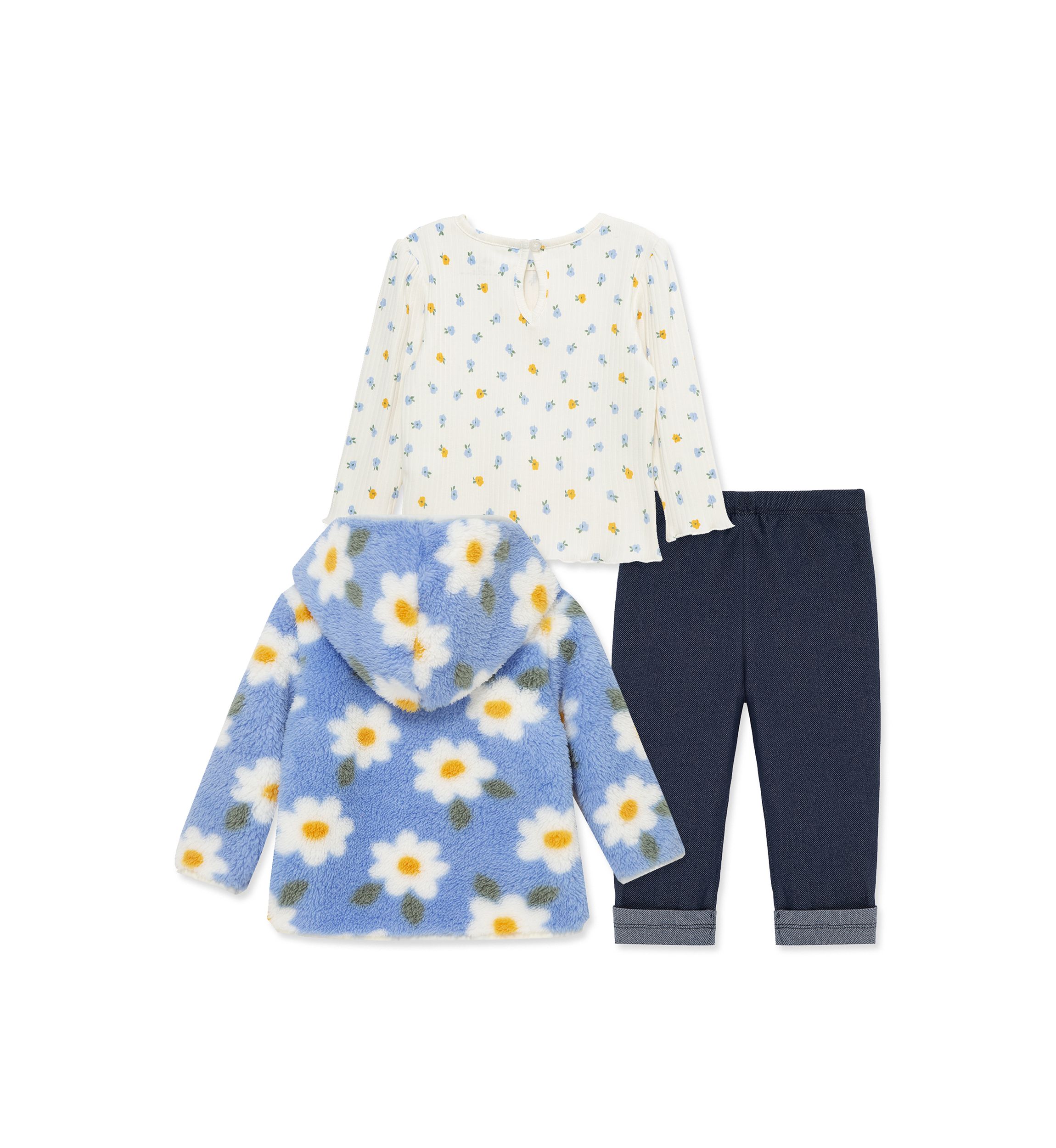 Baby Girls Floral 3 Piece Sherpa Set