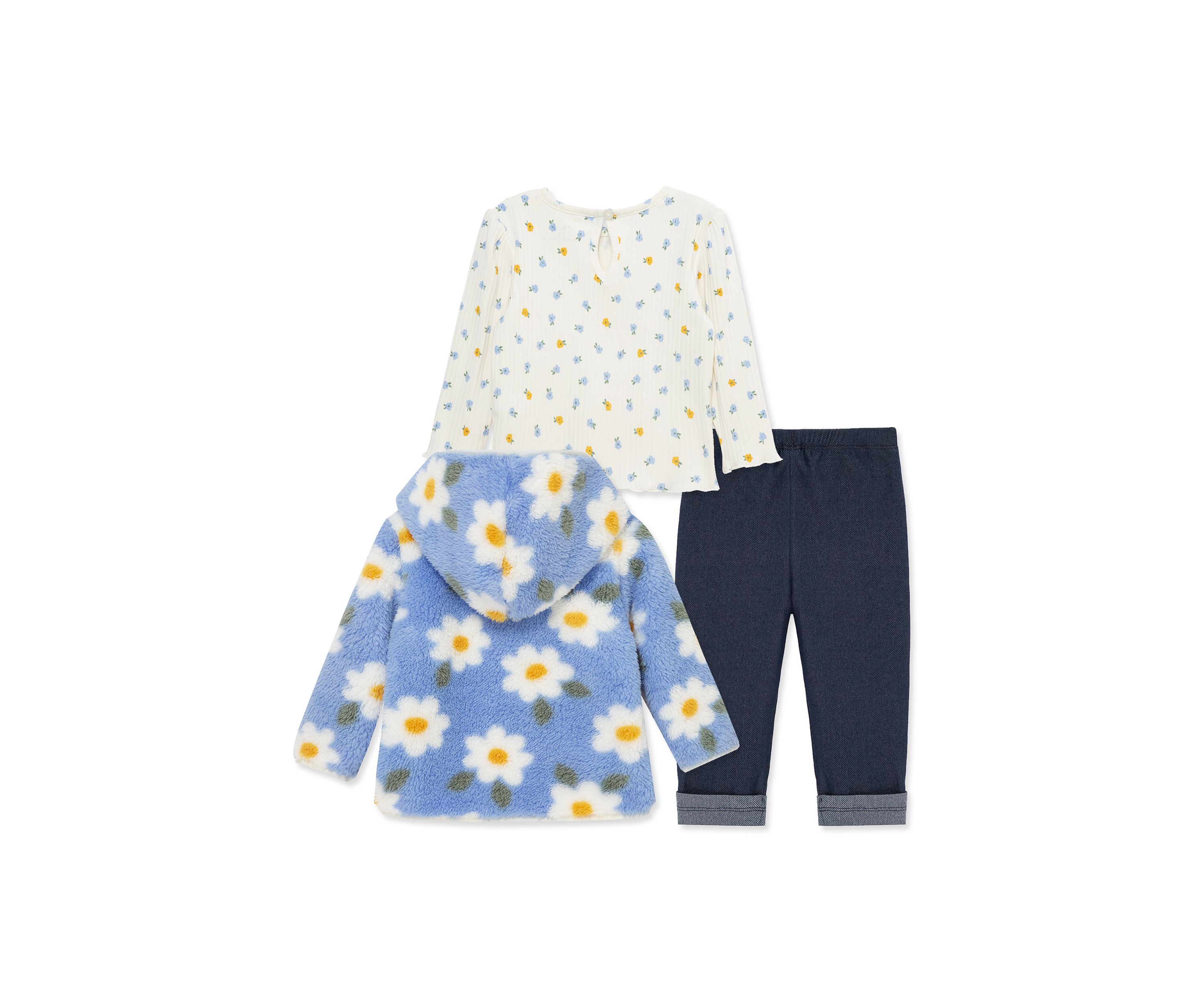 Baby Girls Floral 3 Piece Sherpa Set
