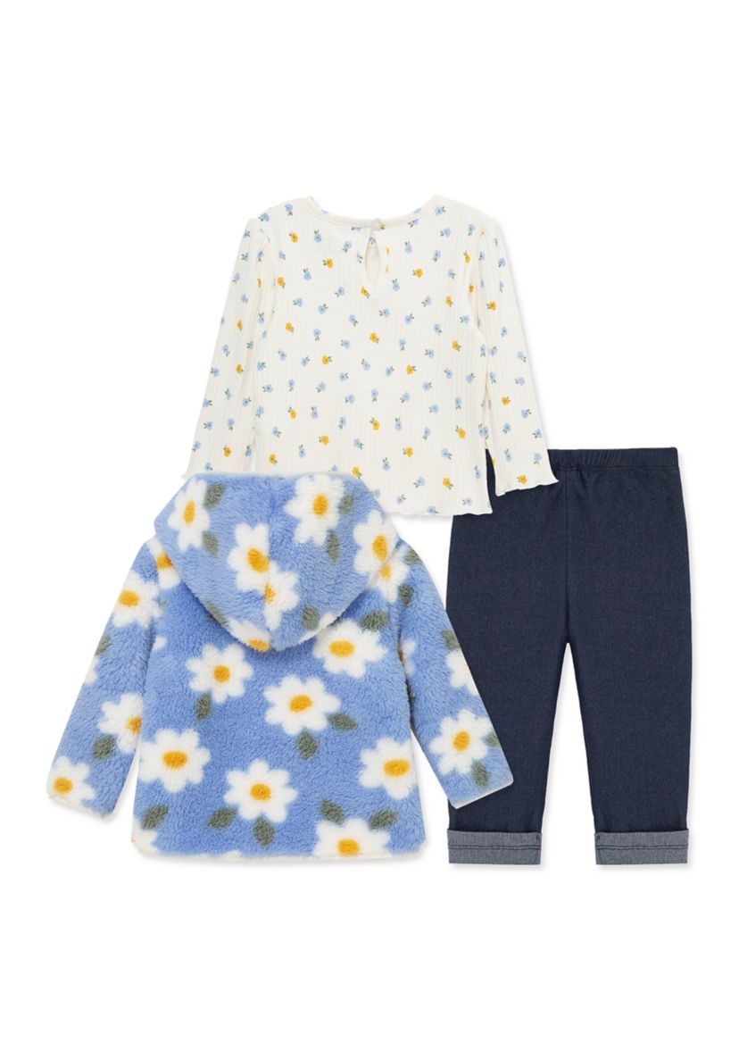 Baby Girls Floral 3 Piece Sherpa Set