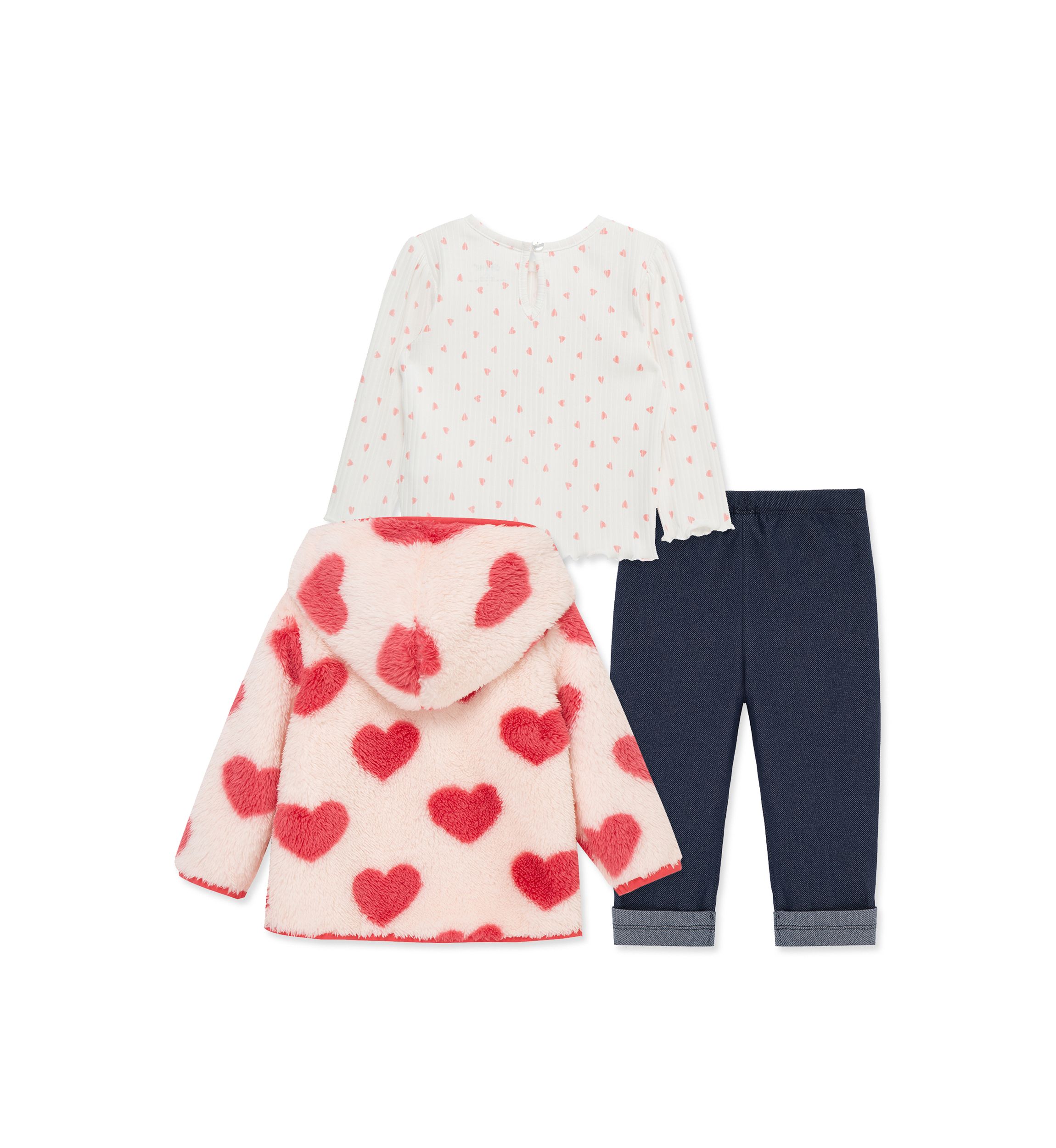 Baby Girls Heart 3 Piece Sherpa Set