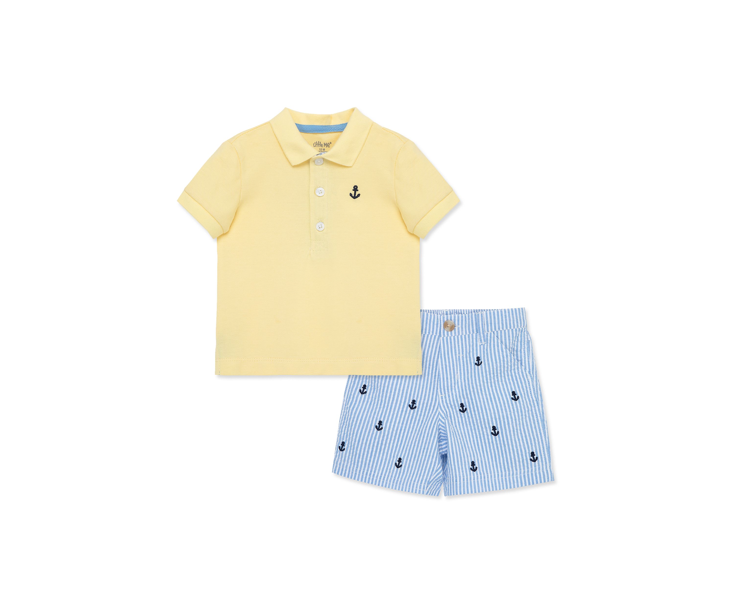 Baby Boys Anchor Polo Shirt and Shorts Set