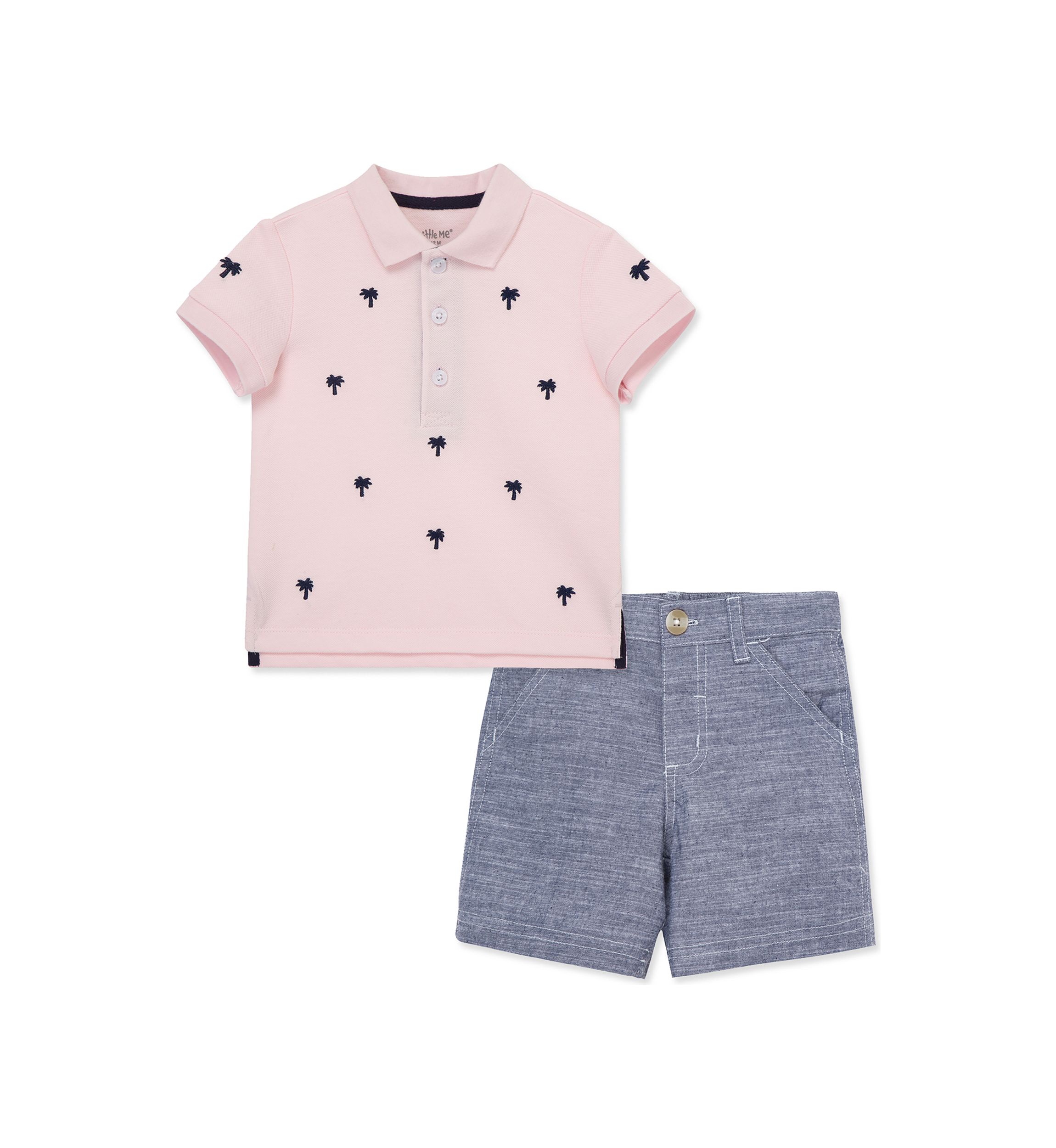 Baby Boys Palm Polo Shorts Set