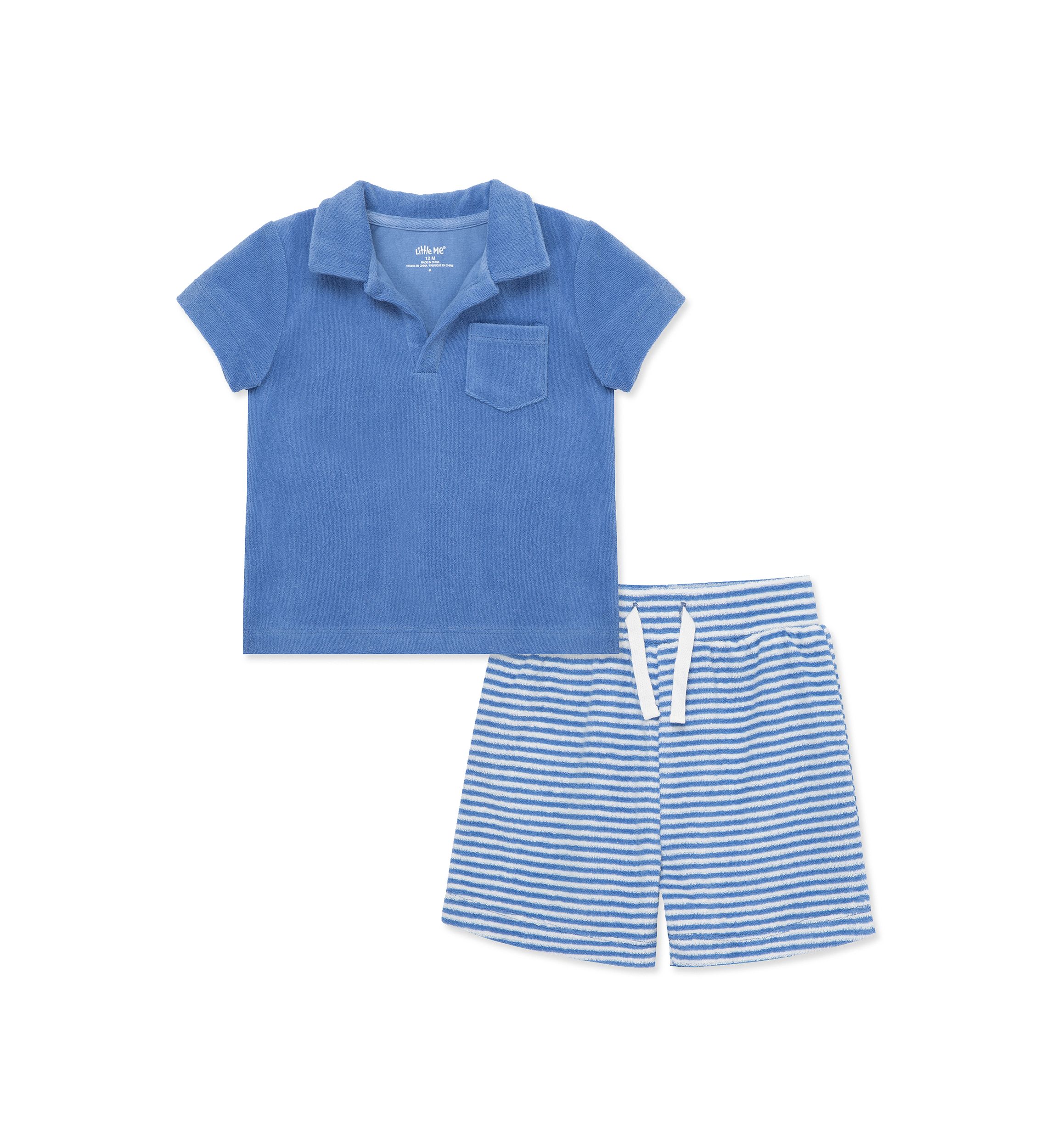 Baby Girls Blue Terry Set