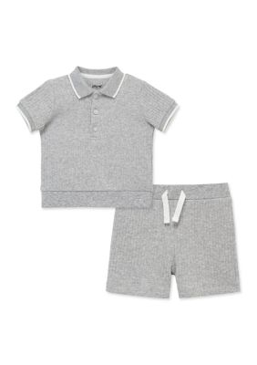 Little Me Baby Boys 2 Piece Shorts Set, Grey, 18 Months