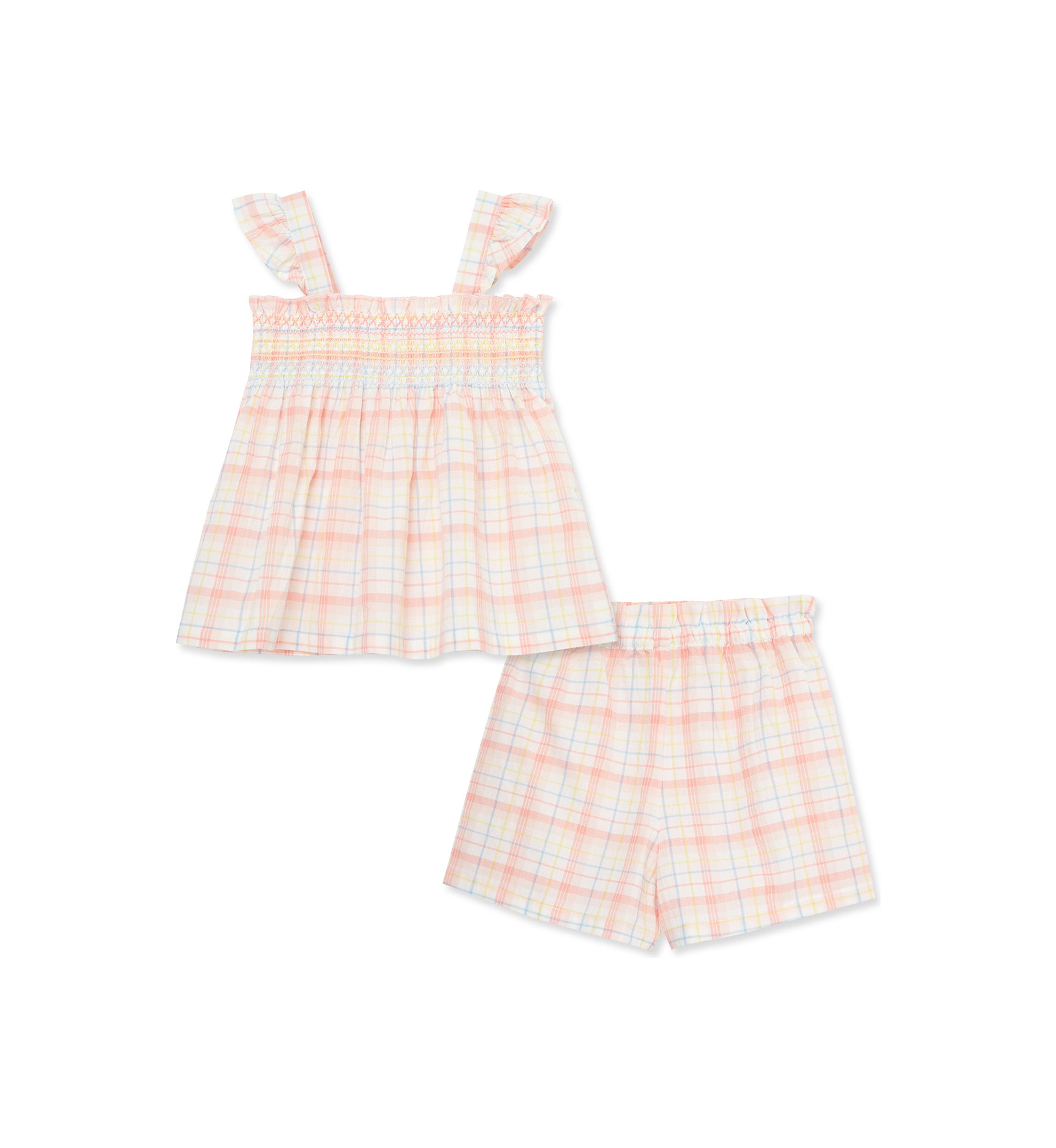 Baby Girls Plaid Woven Play Set
