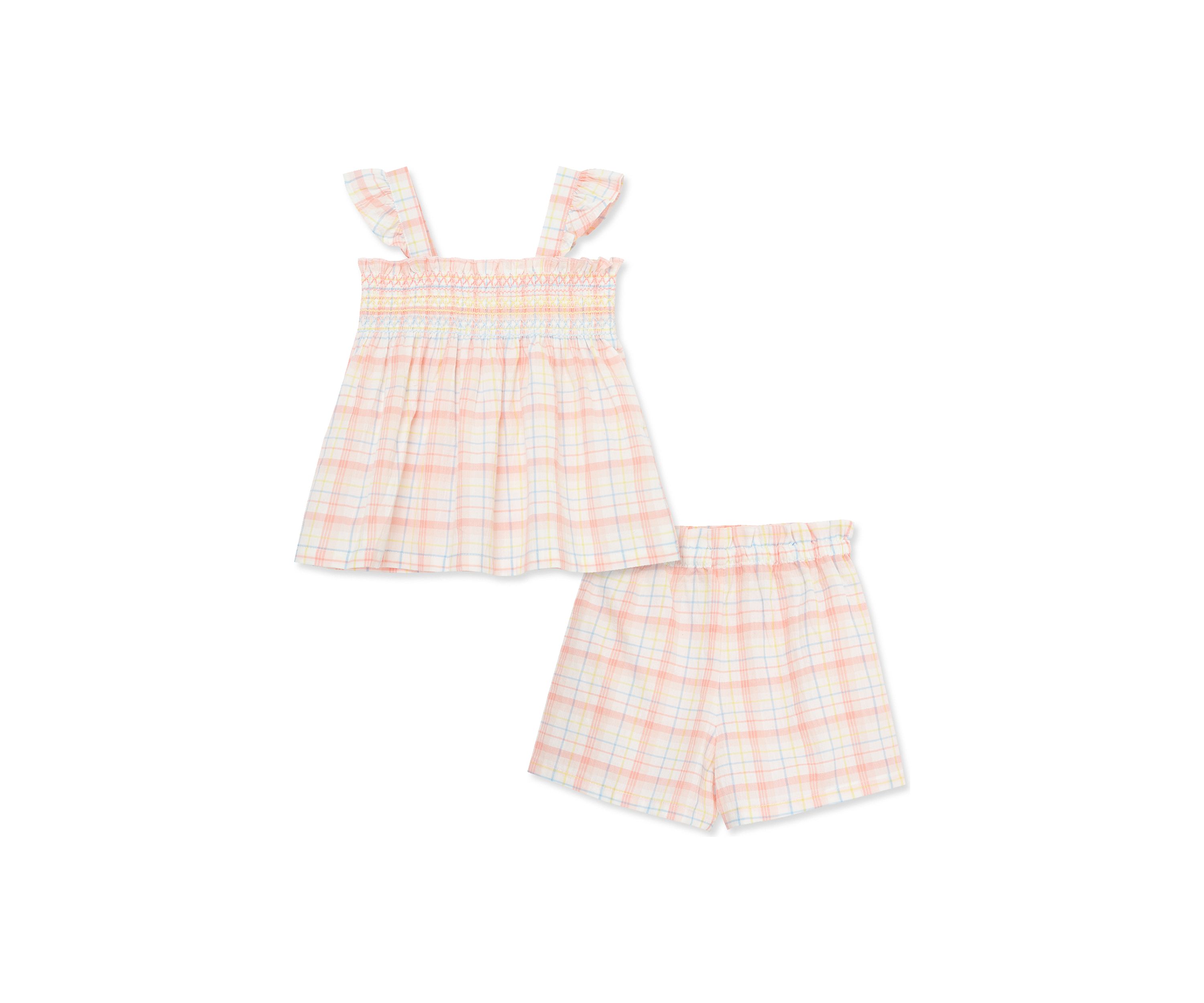 Baby Girls Plaid Woven Play Set