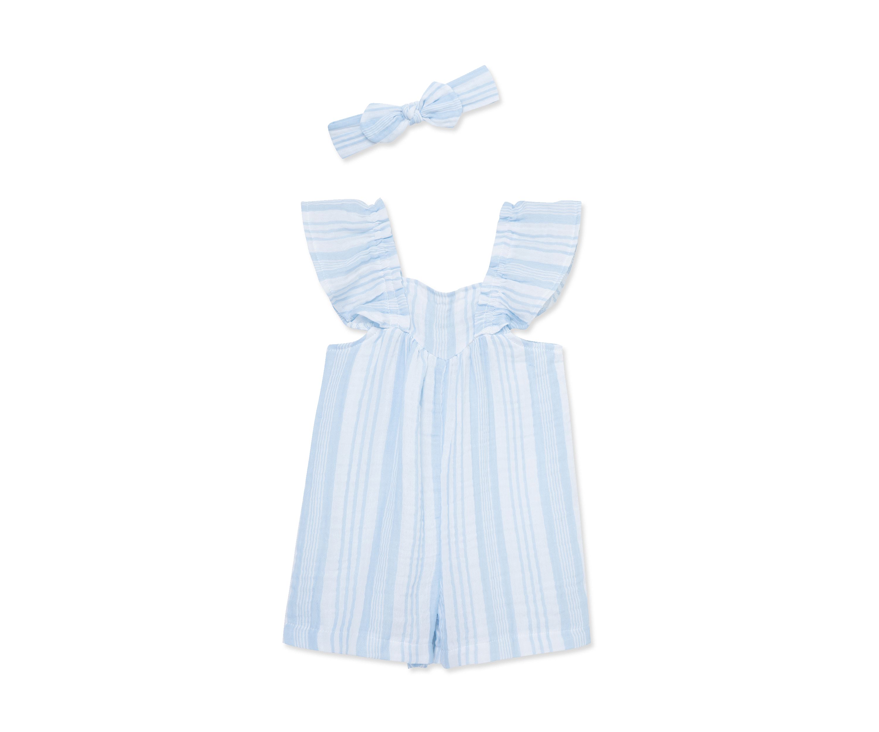 Baby Girls Stripe Woven Romper