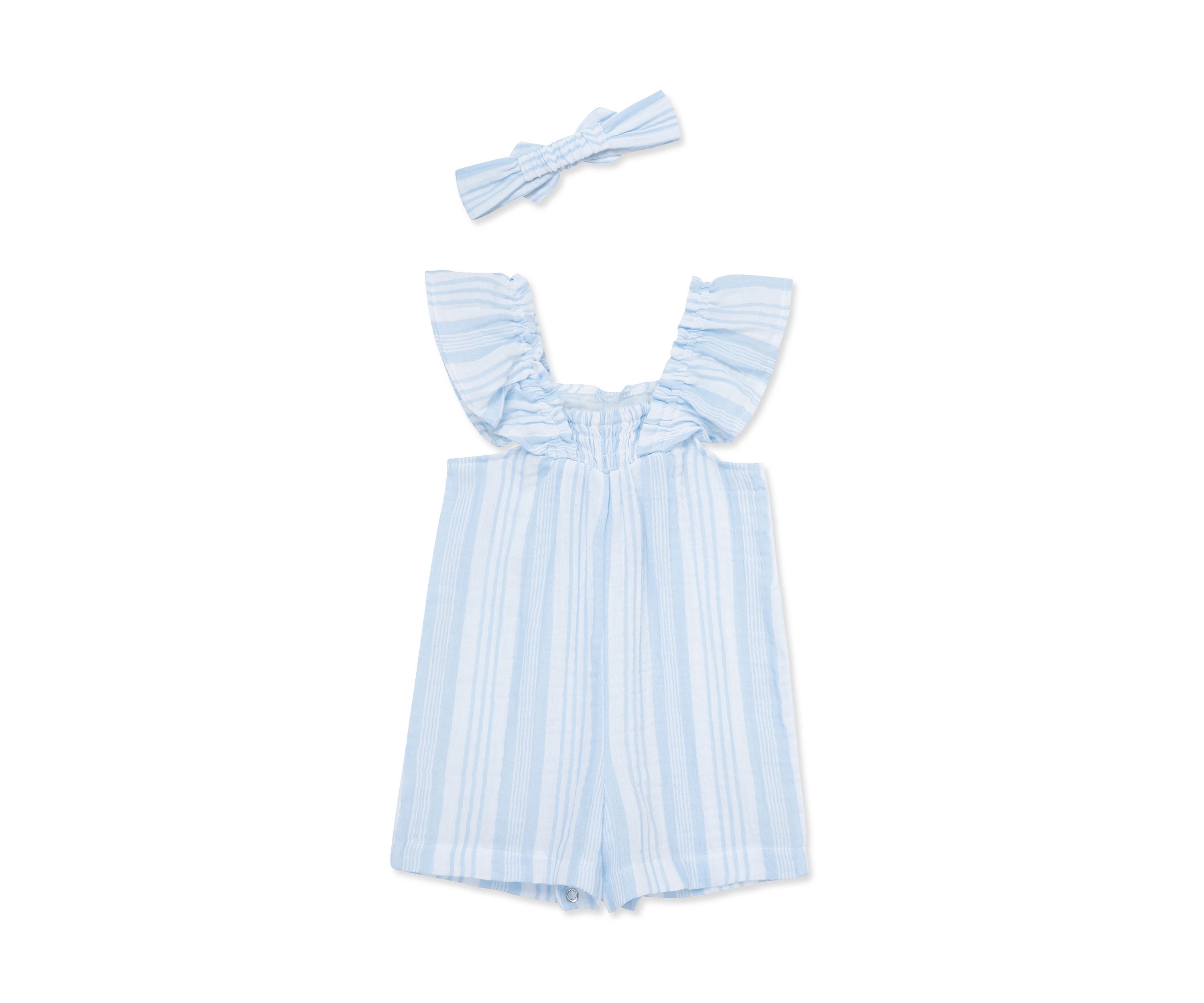 Baby Girls Stripe Woven Romper