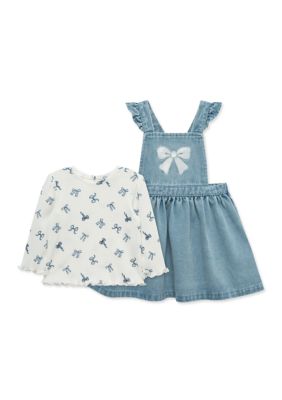 Little Me Baby Girls Bow Jumper Set, Blue, 24 Months