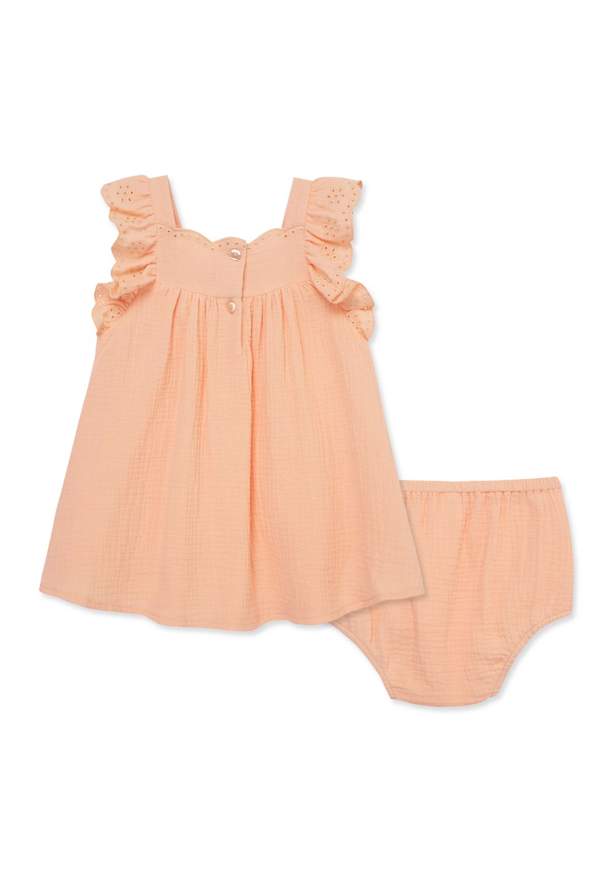 Baby Girls Peach Sundress with Diaper Cover
