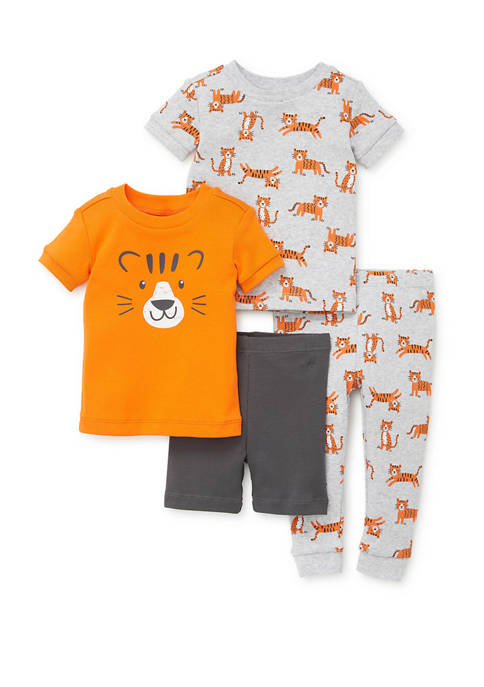 Little Me Toddler Boys 4 Piece Tiger Pajama Set | belk