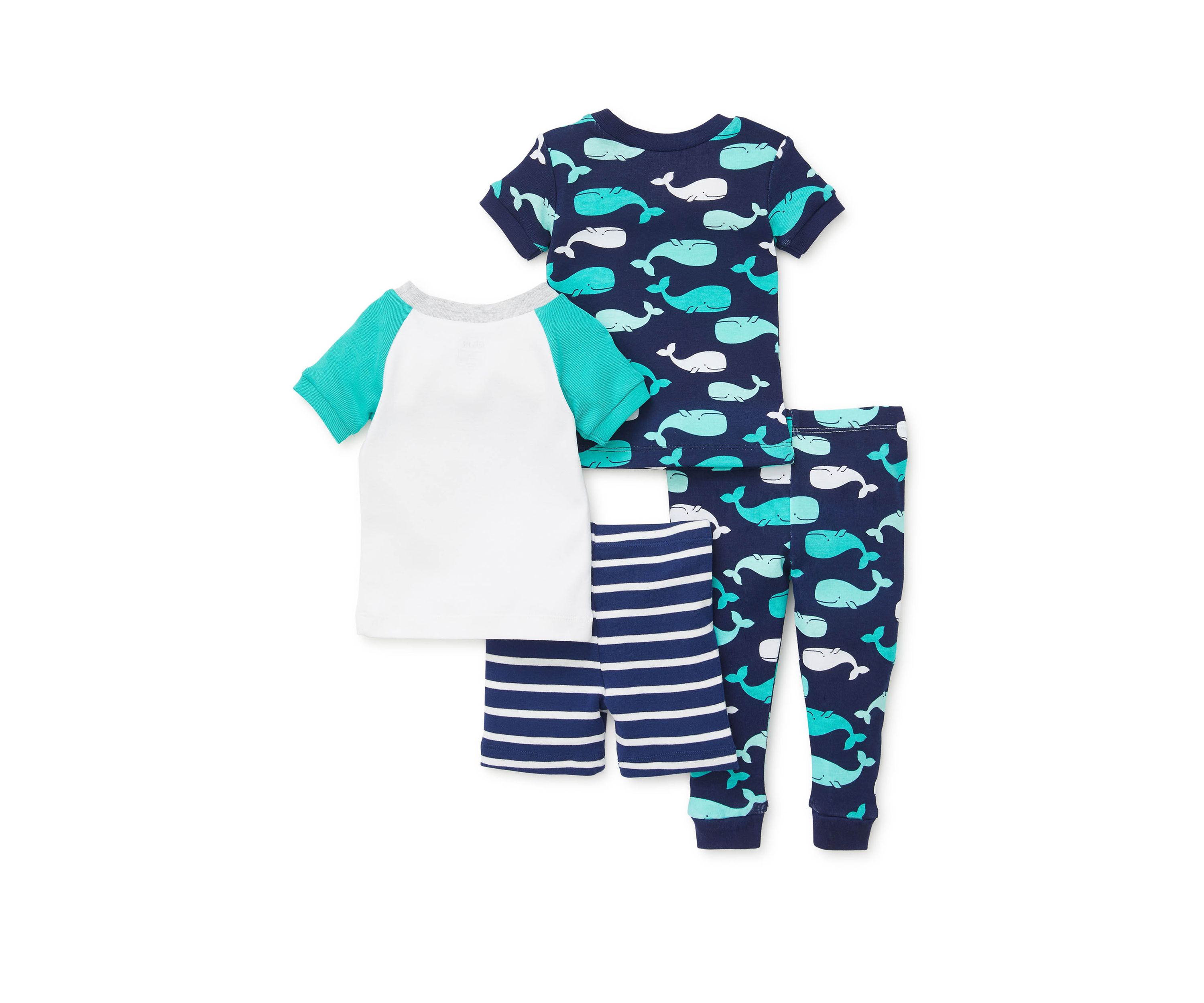 Toddler Boys 4 Piece Whale Pajama Set