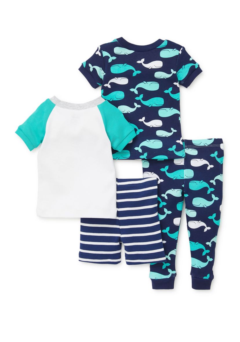 Toddler Boys 4 Piece Whale Pajama Set