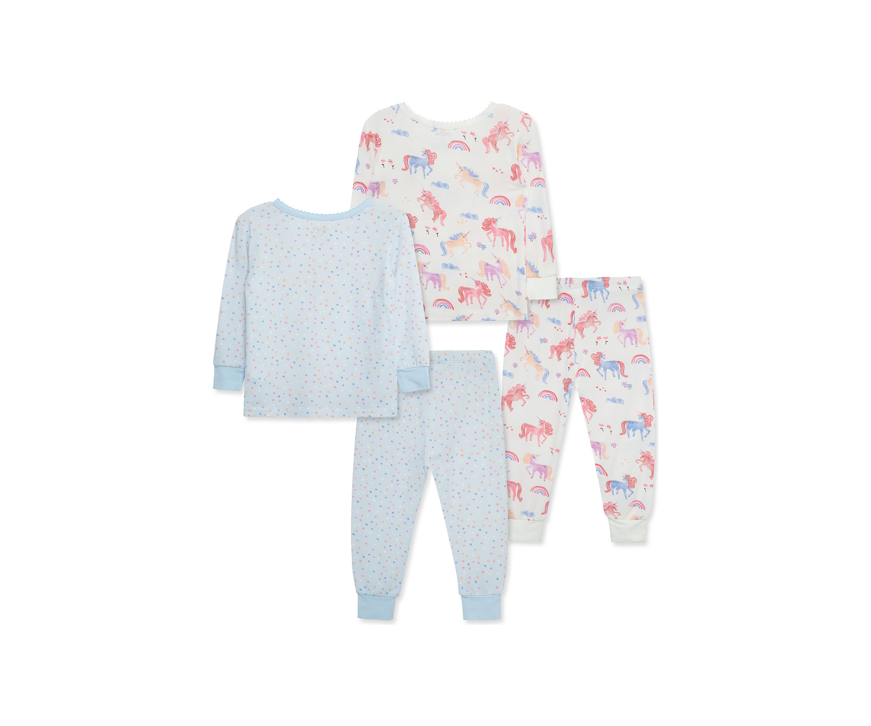 Baby Girls Unicorn 4 Piece Bamboo Printed Pajama Set