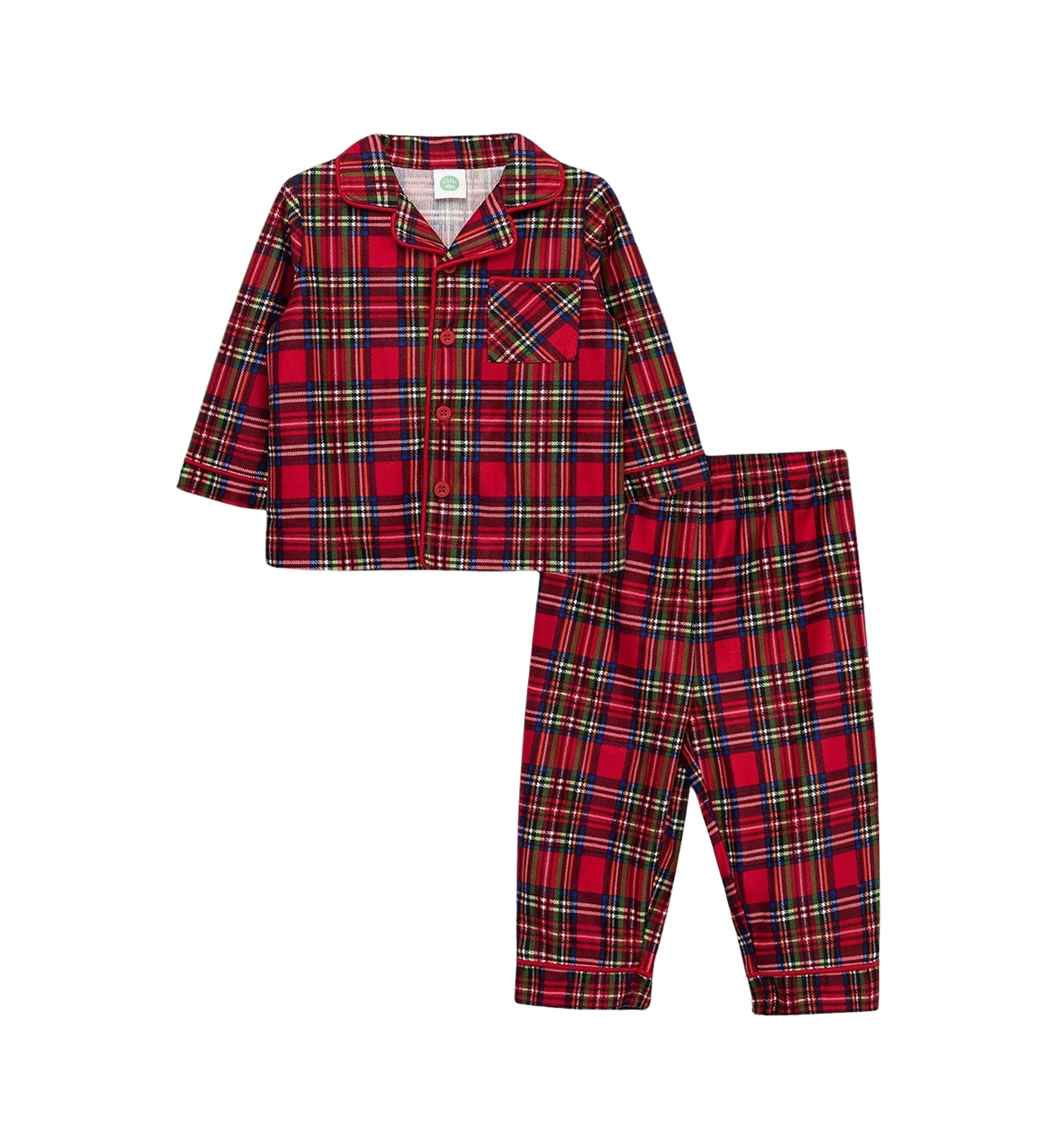 Baby Boys Plaid Printed Pajama Set
