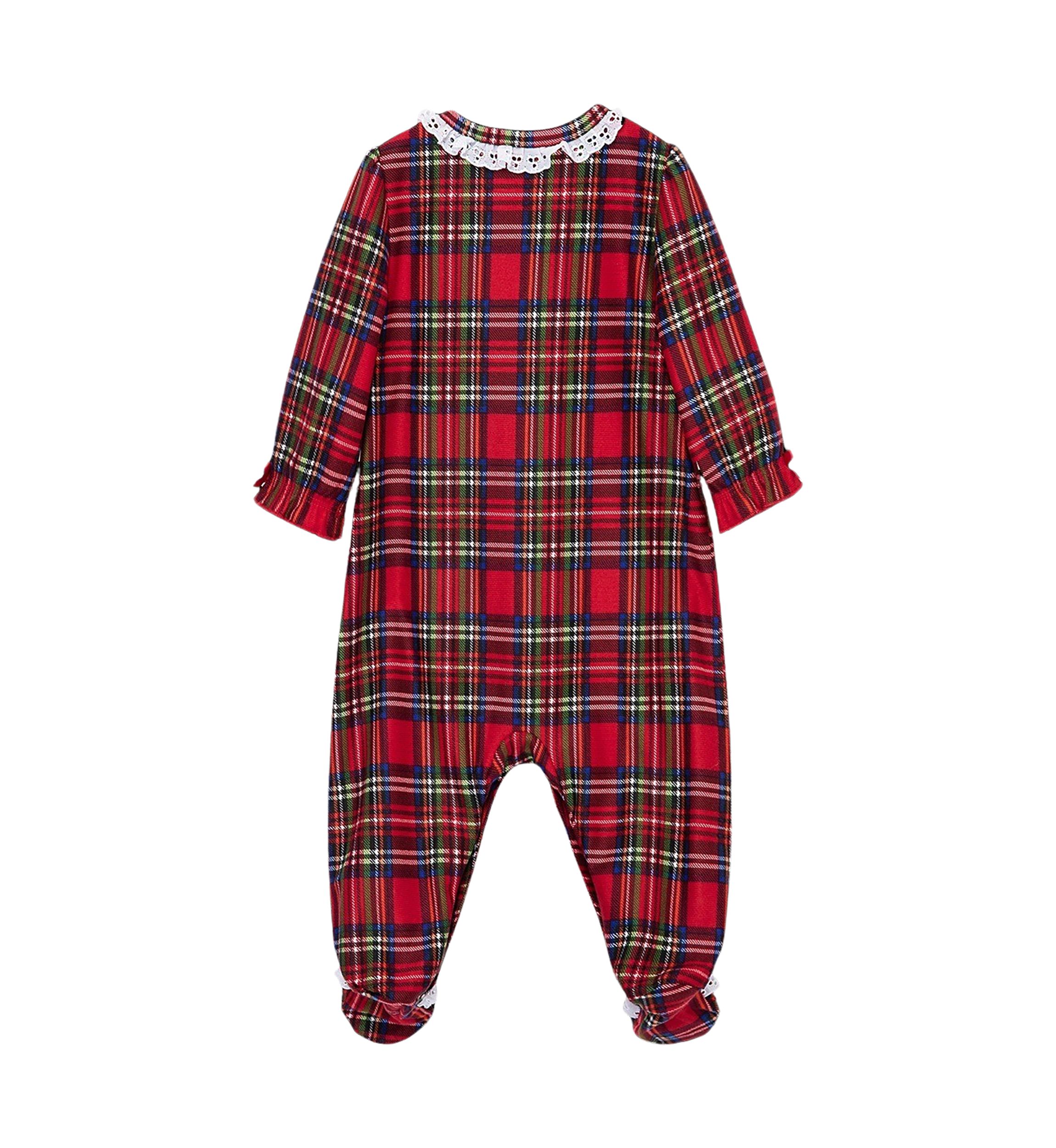 Baby Girls Plaid Printed Footie Pajamas
