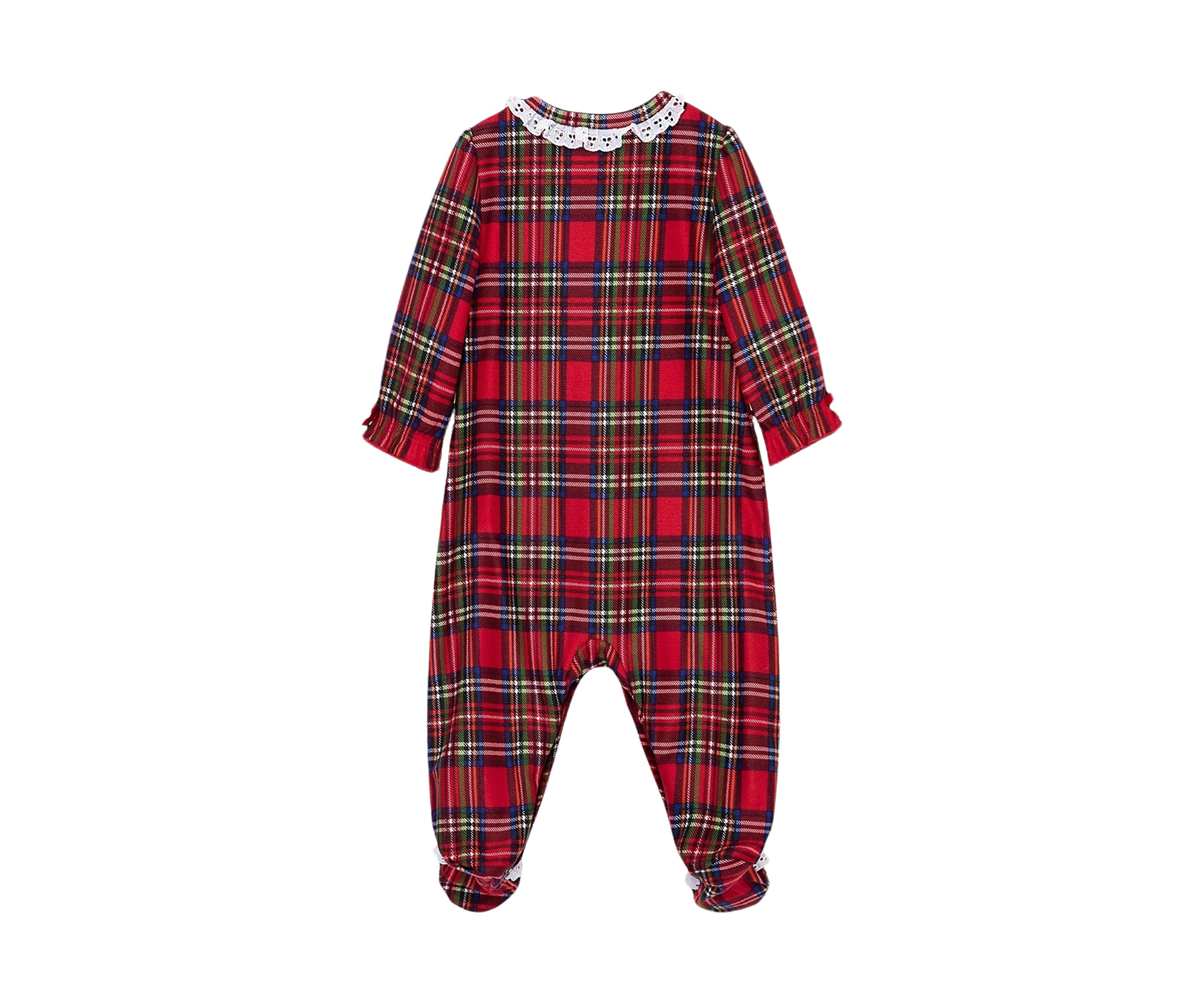 Baby Girls Plaid Printed Footie Pajamas