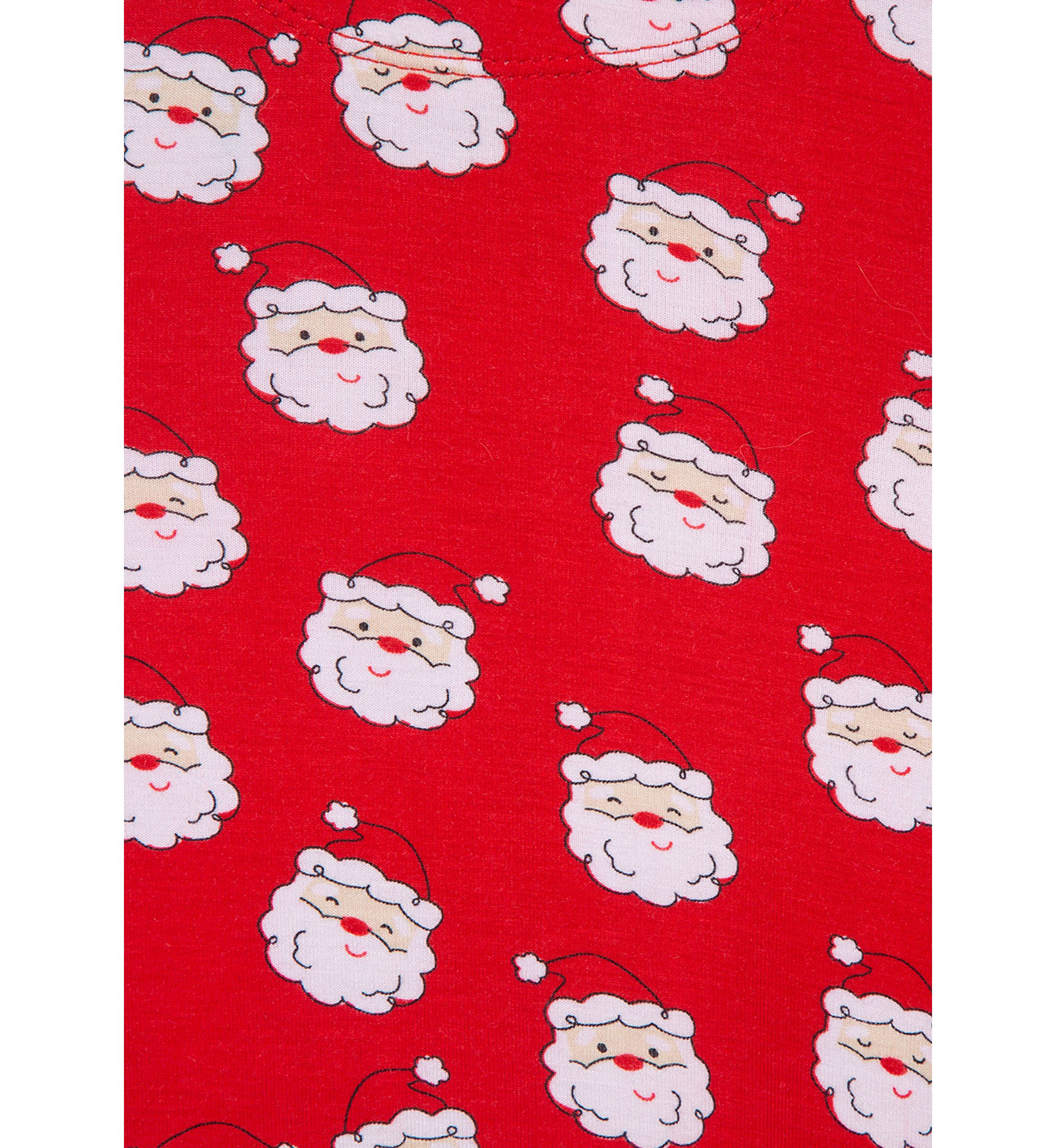 Baby Boys Santa Zip Front Printed Footie Pajamas with Hat