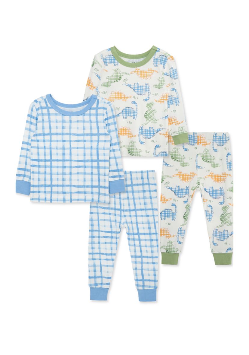 Baby Boys Dino 4 Piece Pajama Set