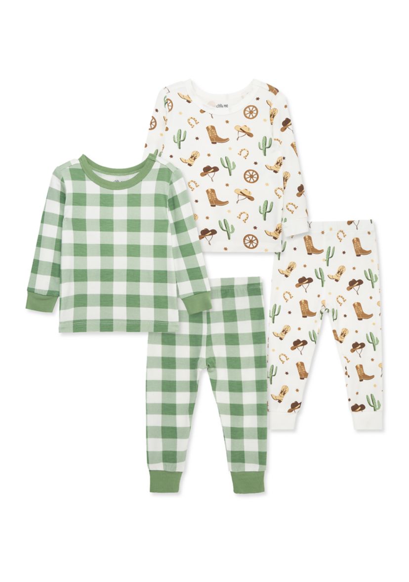 Baby Boyss Cowboy 4 Piece Pajama Set 
