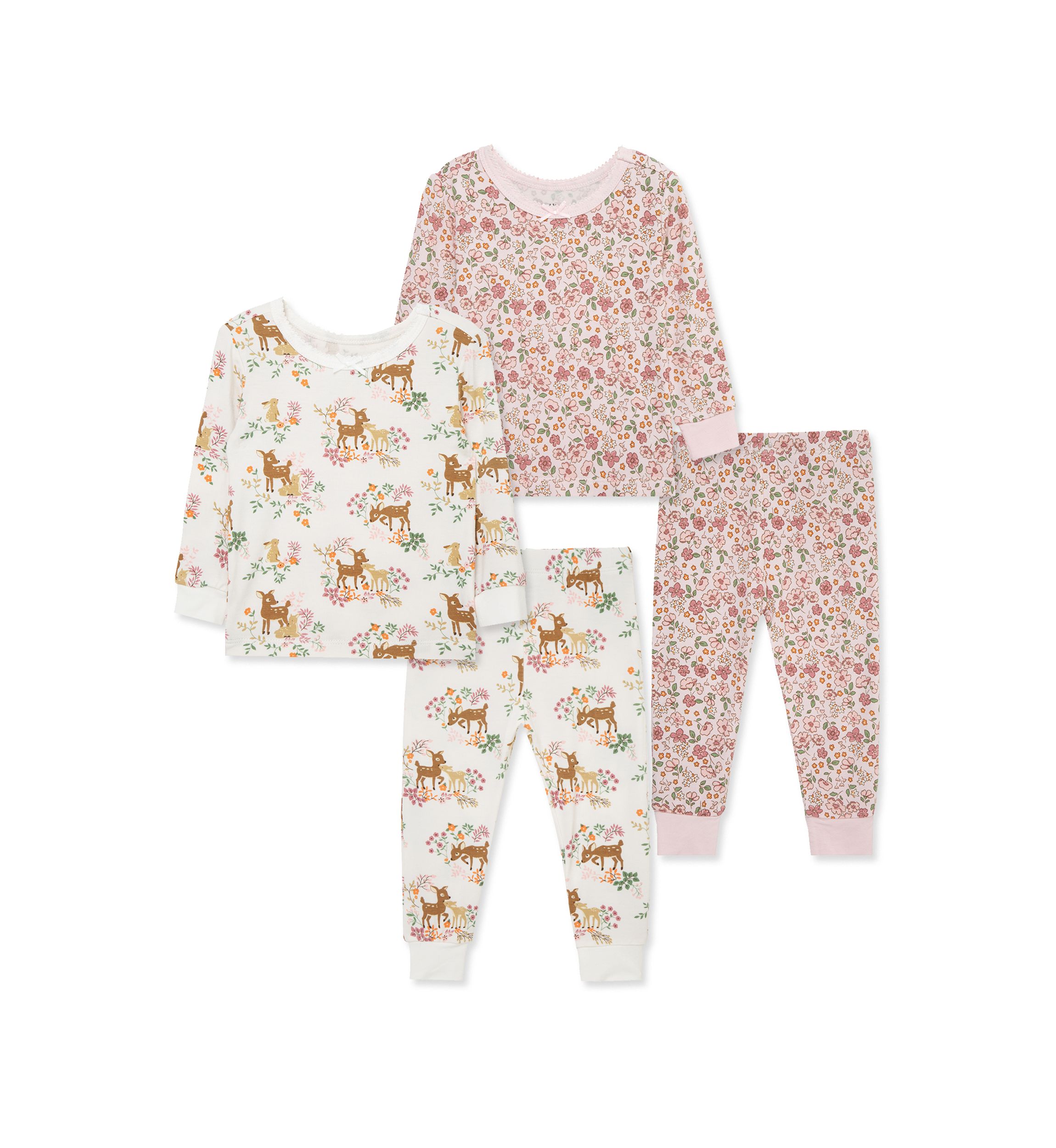 Baby Girls Woodland Four Piece Pajama Set