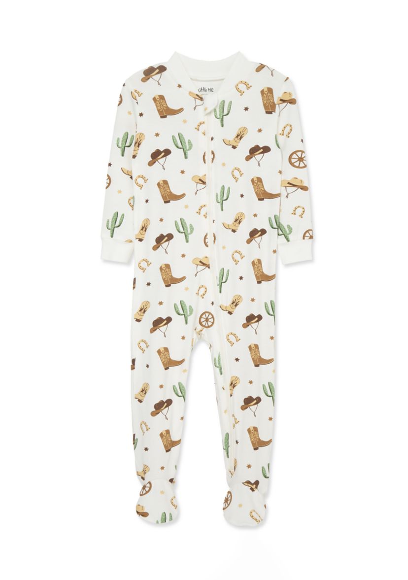 Baby Boys Cowboy Zip Front Footie Pajamas