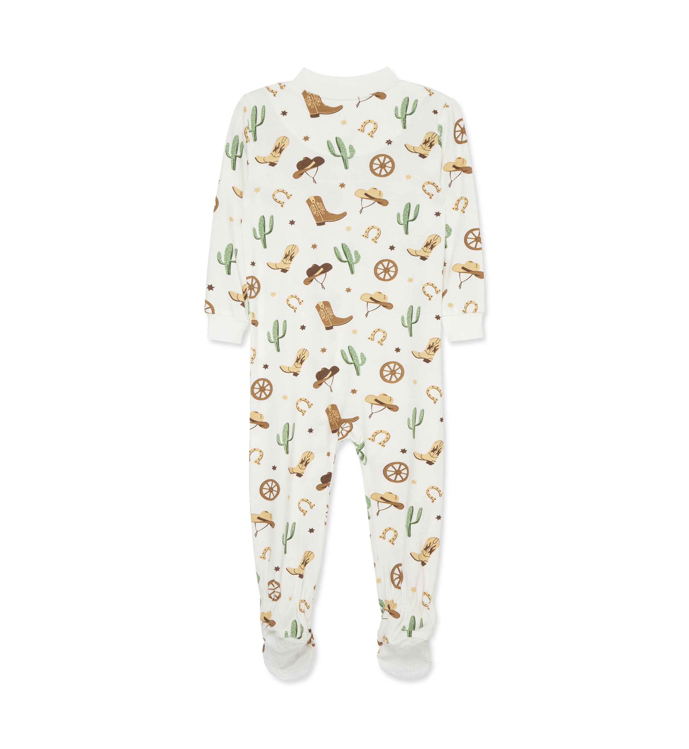 Baby Boys Cowboy Zip Front Footie Pajamas