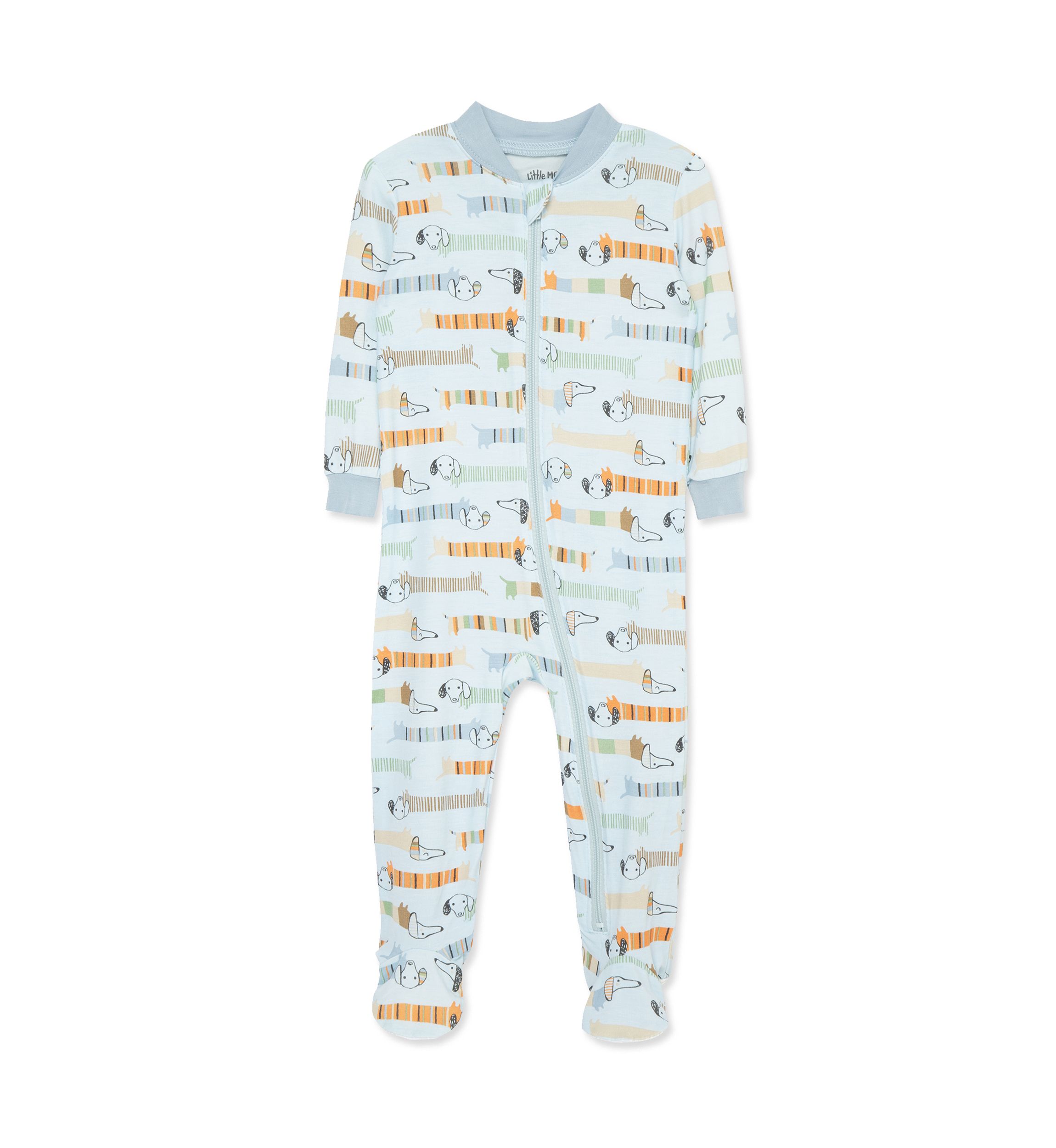 Baby Boys Puppy Zip Front Footie Pajamas