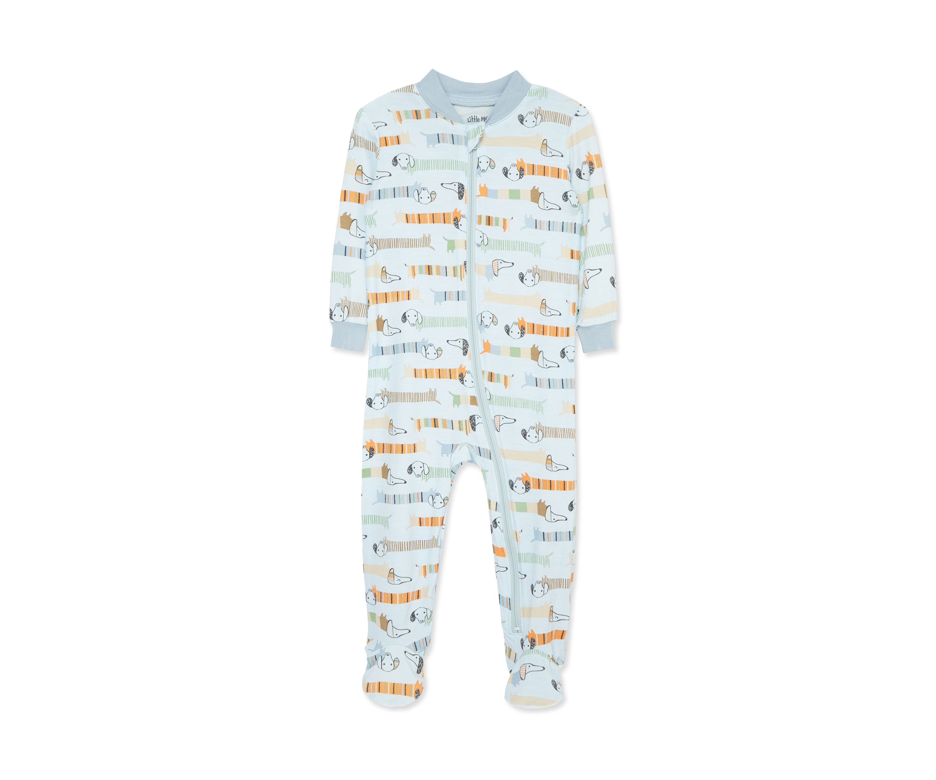 Baby Boys Puppy Zip Front Footie Pajamas