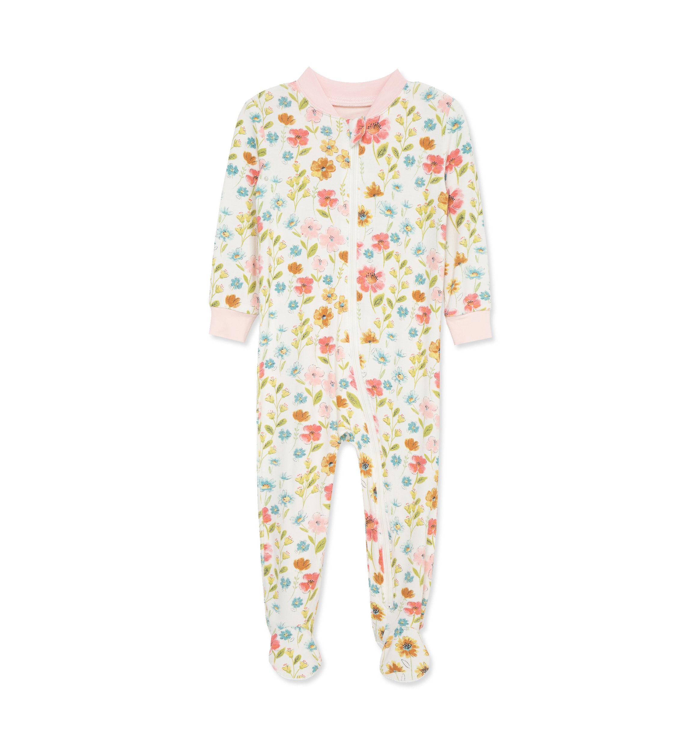Little Me Baby Girls Floral Zip Front Footie Pajamas Belk