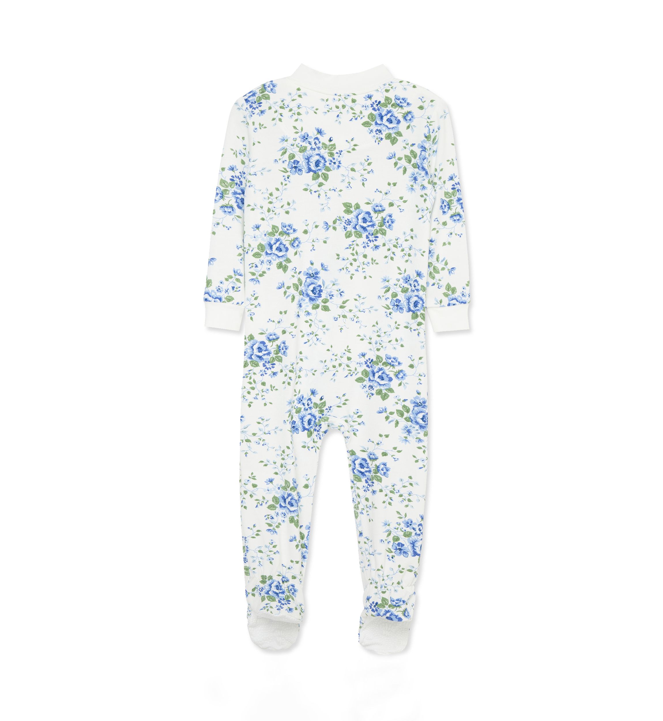 Baby Girls Toile Zip Front Footie Pajamas