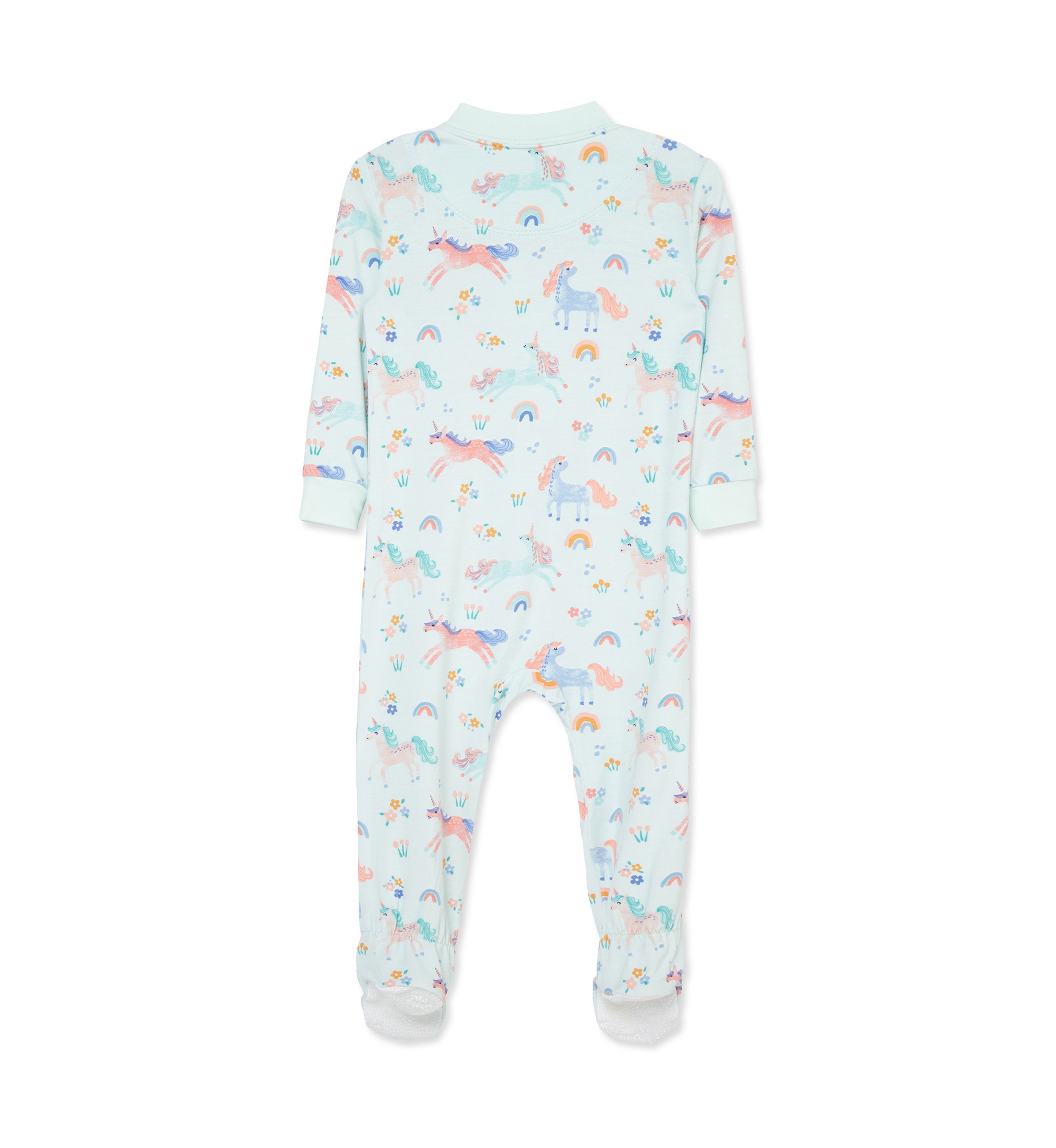 Unicorn Zip Front Footie Pajamas