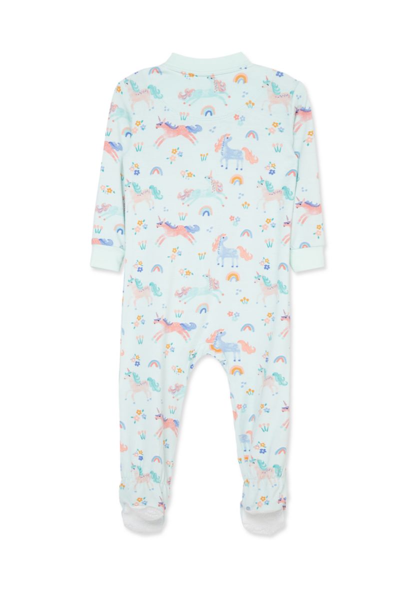 Unicorn Zip Front Footie Pajamas
