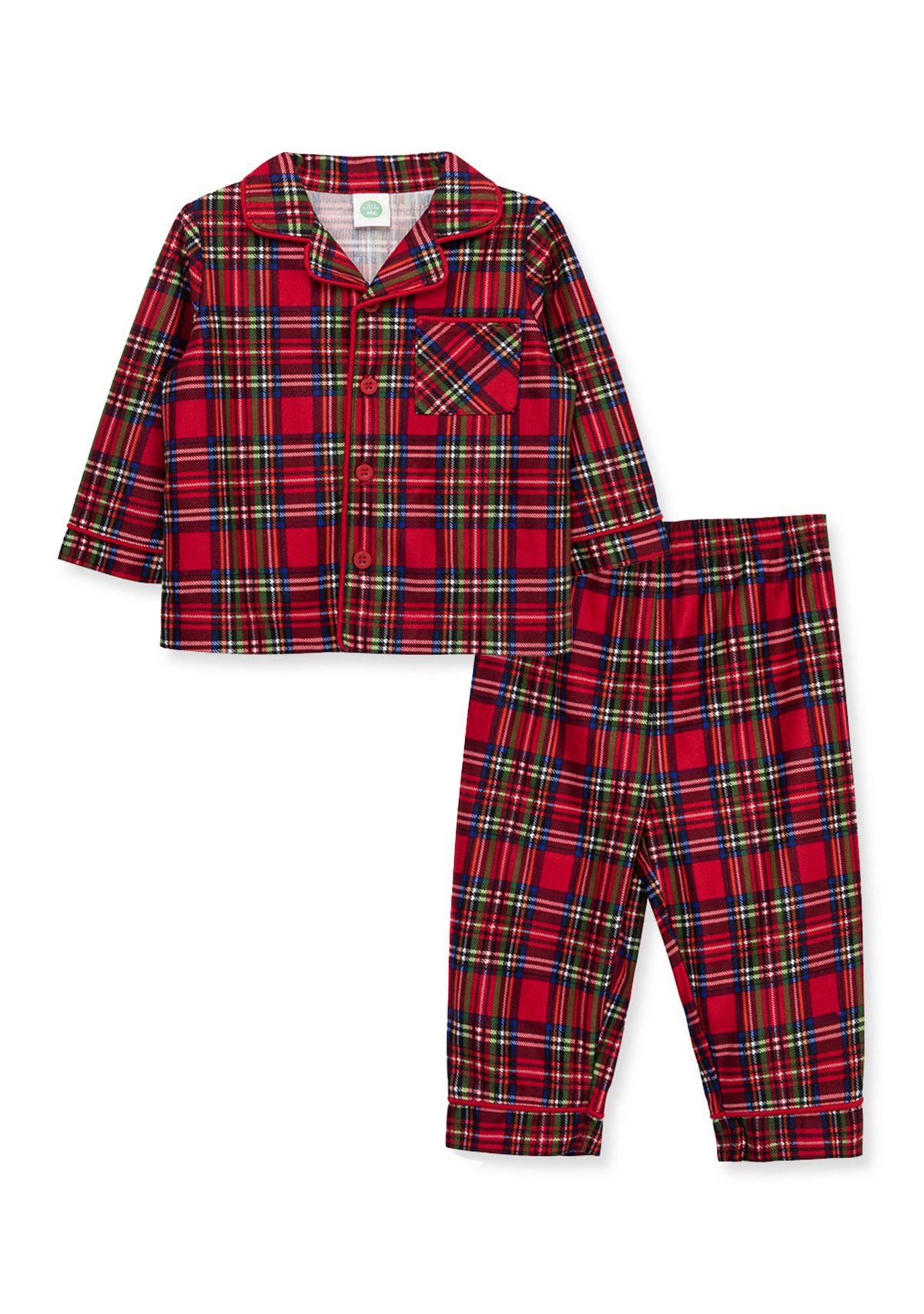 Baby Boys Plaid Coat 2 Piece Pajama Set